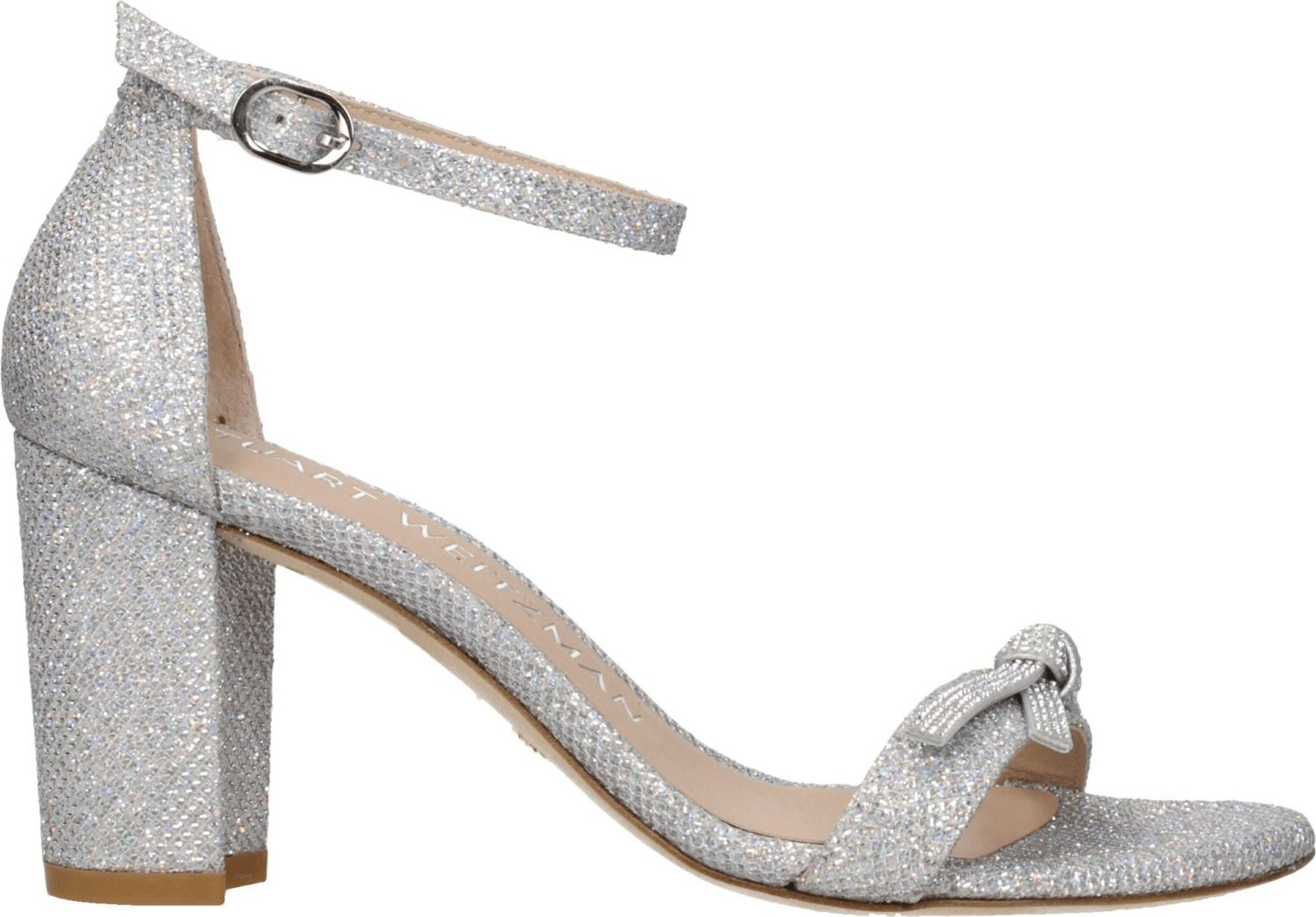 Серые тканевые босоножки на платформе Stuart Weitzman