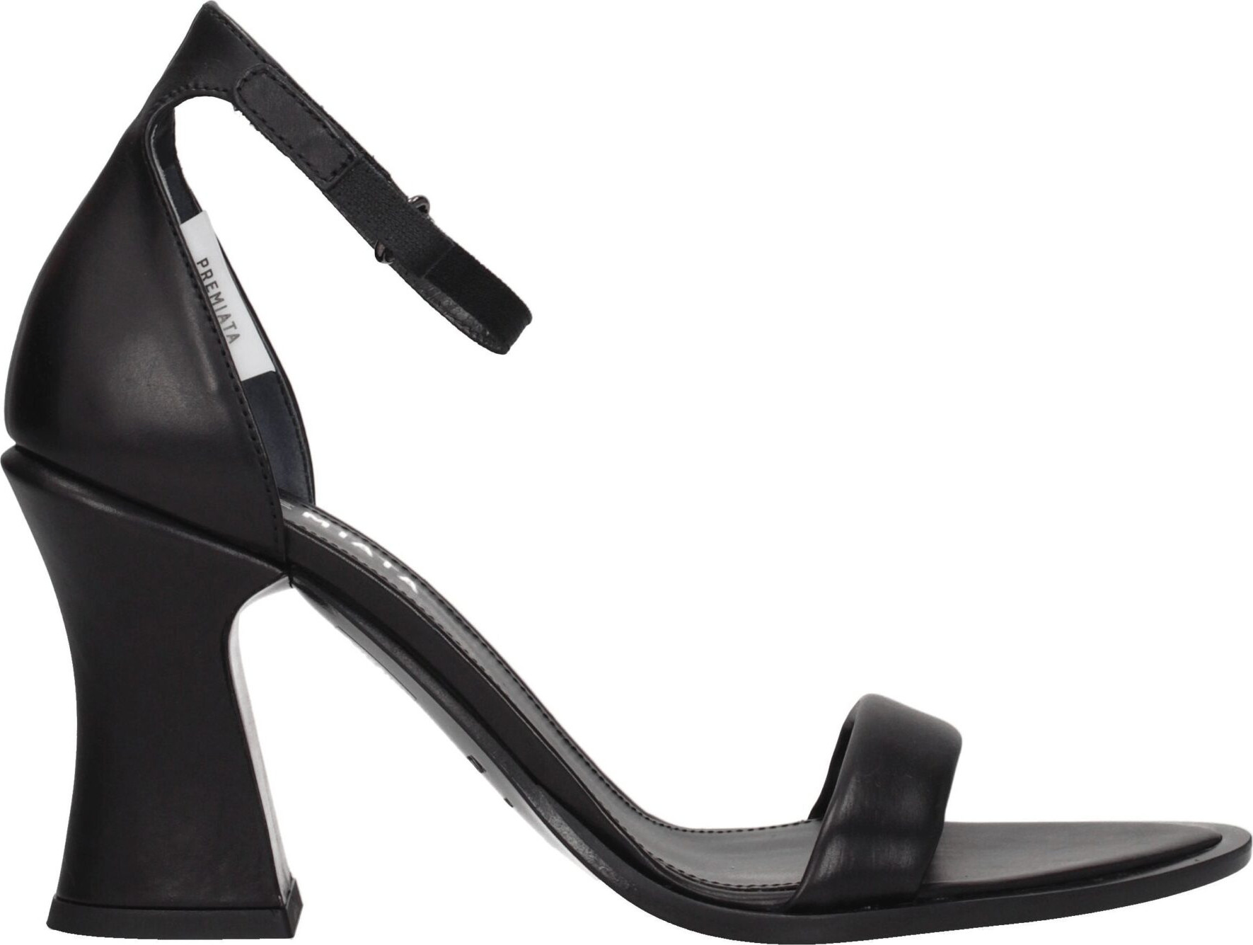 Black Leather Flat Sandals Premiata