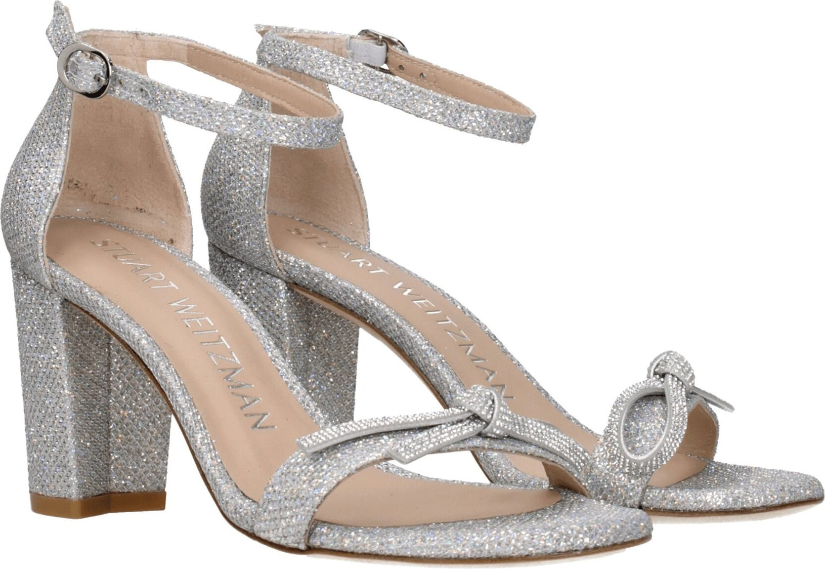 Серые тканевые босоножки на платформе Stuart Weitzman