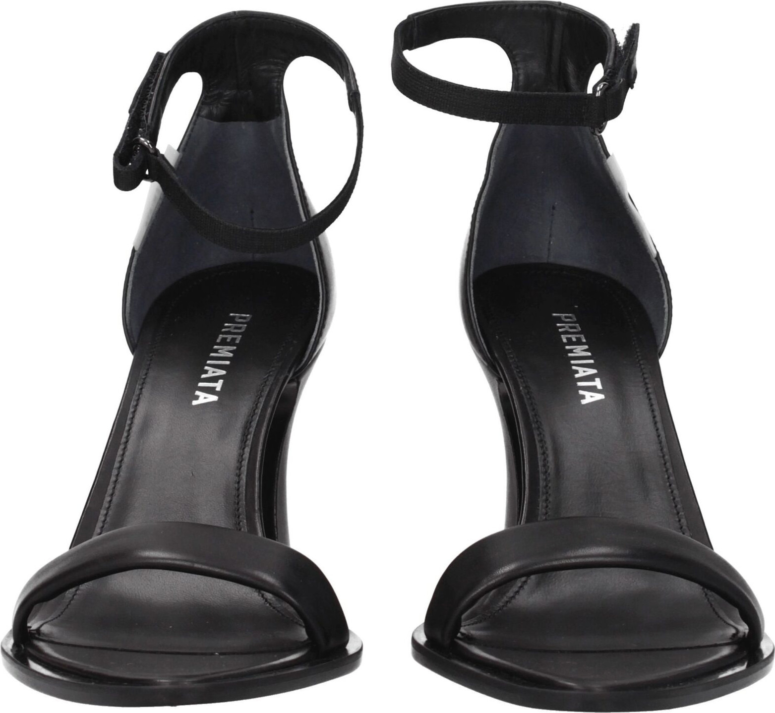Black Leather Flat Sandals Premiata