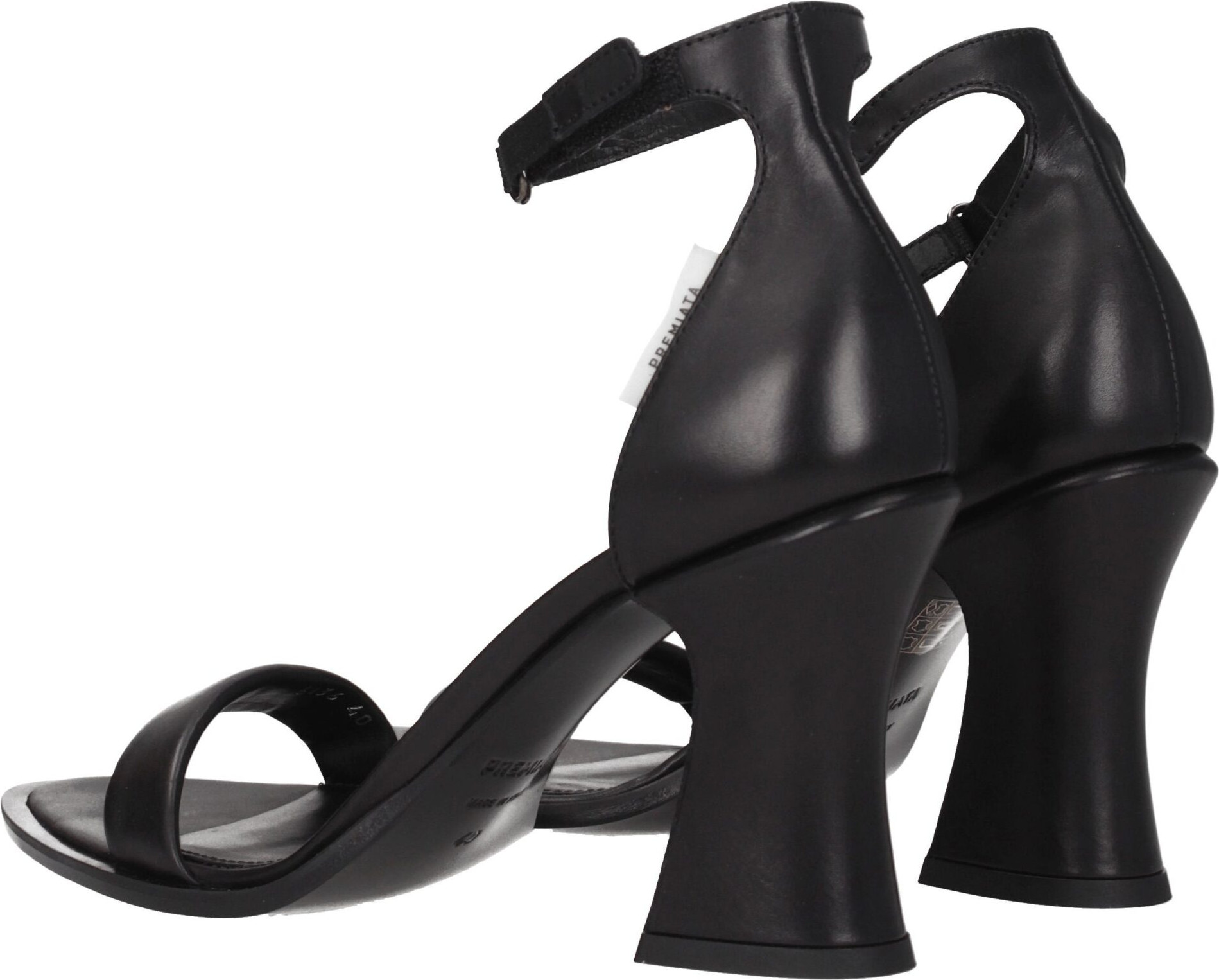 Black Leather Flat Sandals Premiata