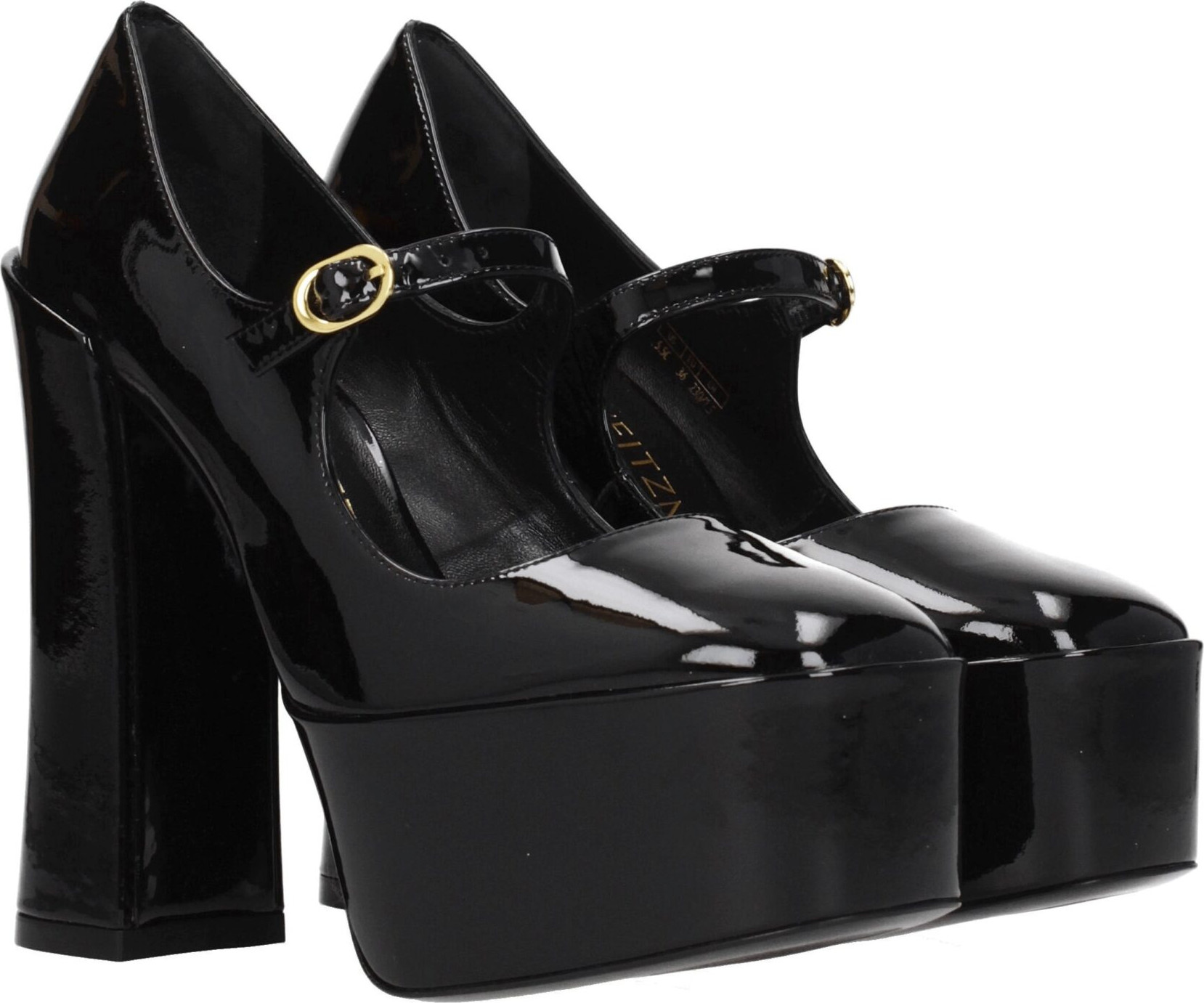 Black Leather Platform Pumps Stuart Weitzman