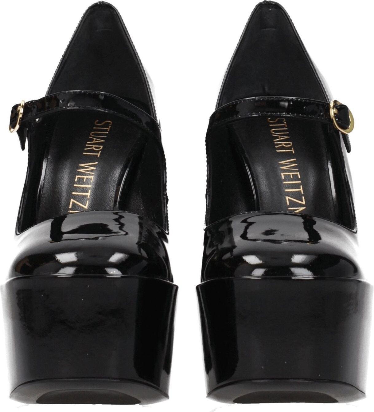 Black Leather Platform Pumps Stuart Weitzman