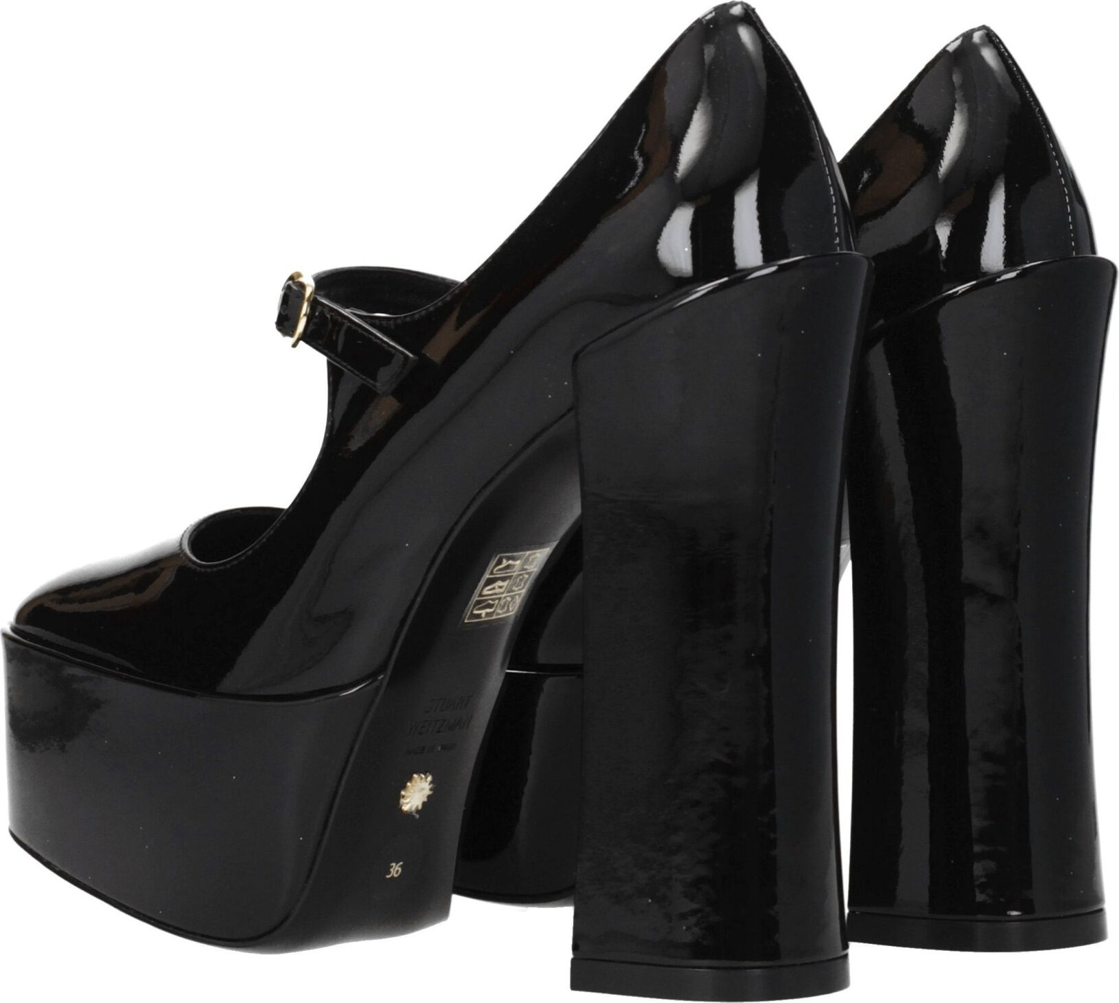 Black Leather Platform Pumps Stuart Weitzman