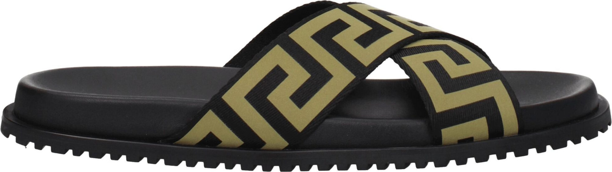 Versace Black Fabric Slippers