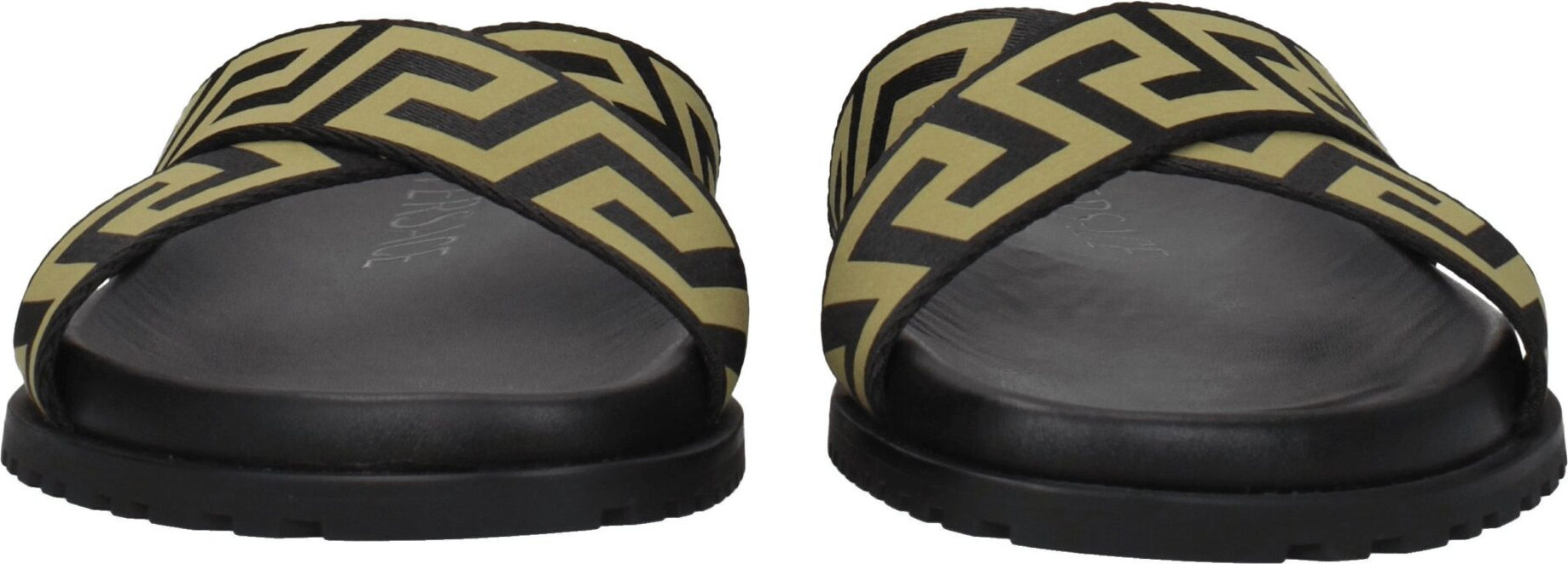 Versace Black Fabric Slippers