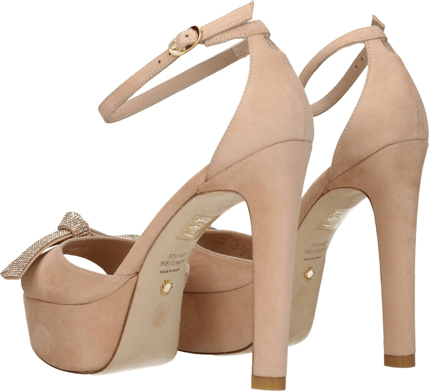 Босоножки Stuart Weitzman Бежевые кожаные босоножки на платформе