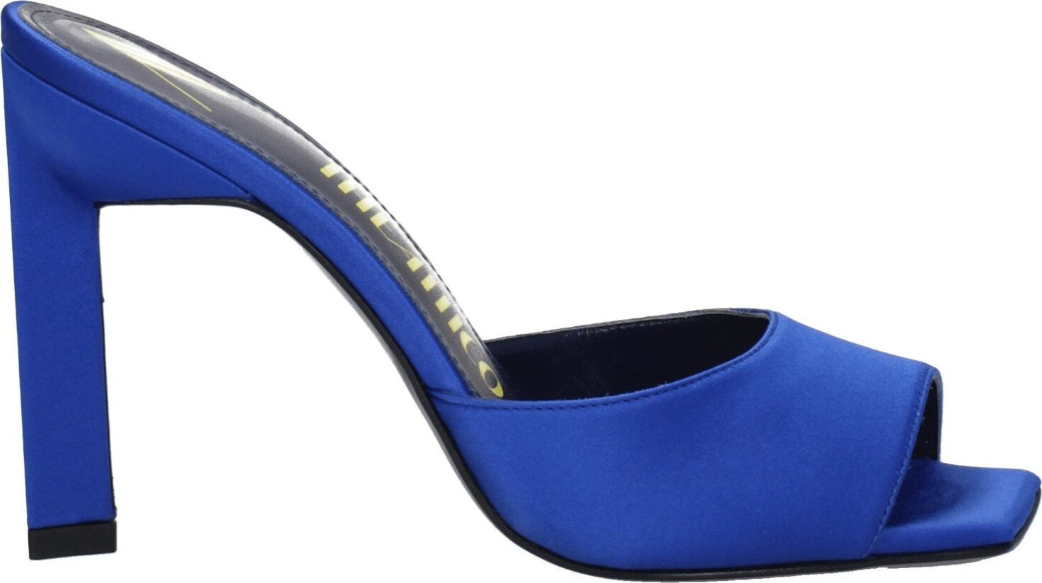 Blue Satin Stiletto Heel Sandals by The Attico