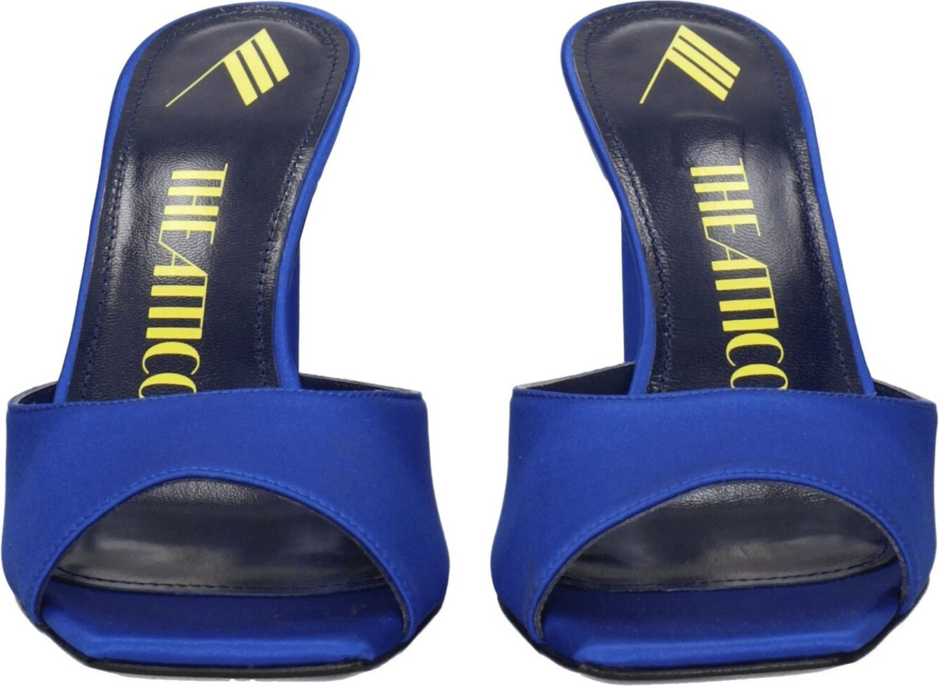 Blue Satin Stiletto Heel Sandals by The Attico