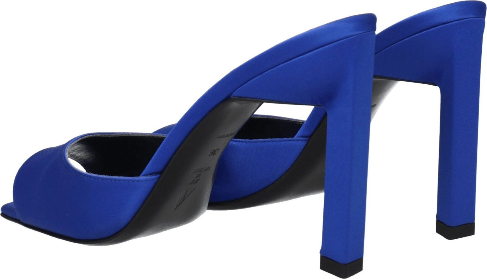 Blue Satin Stiletto Heel Sandals by The Attico