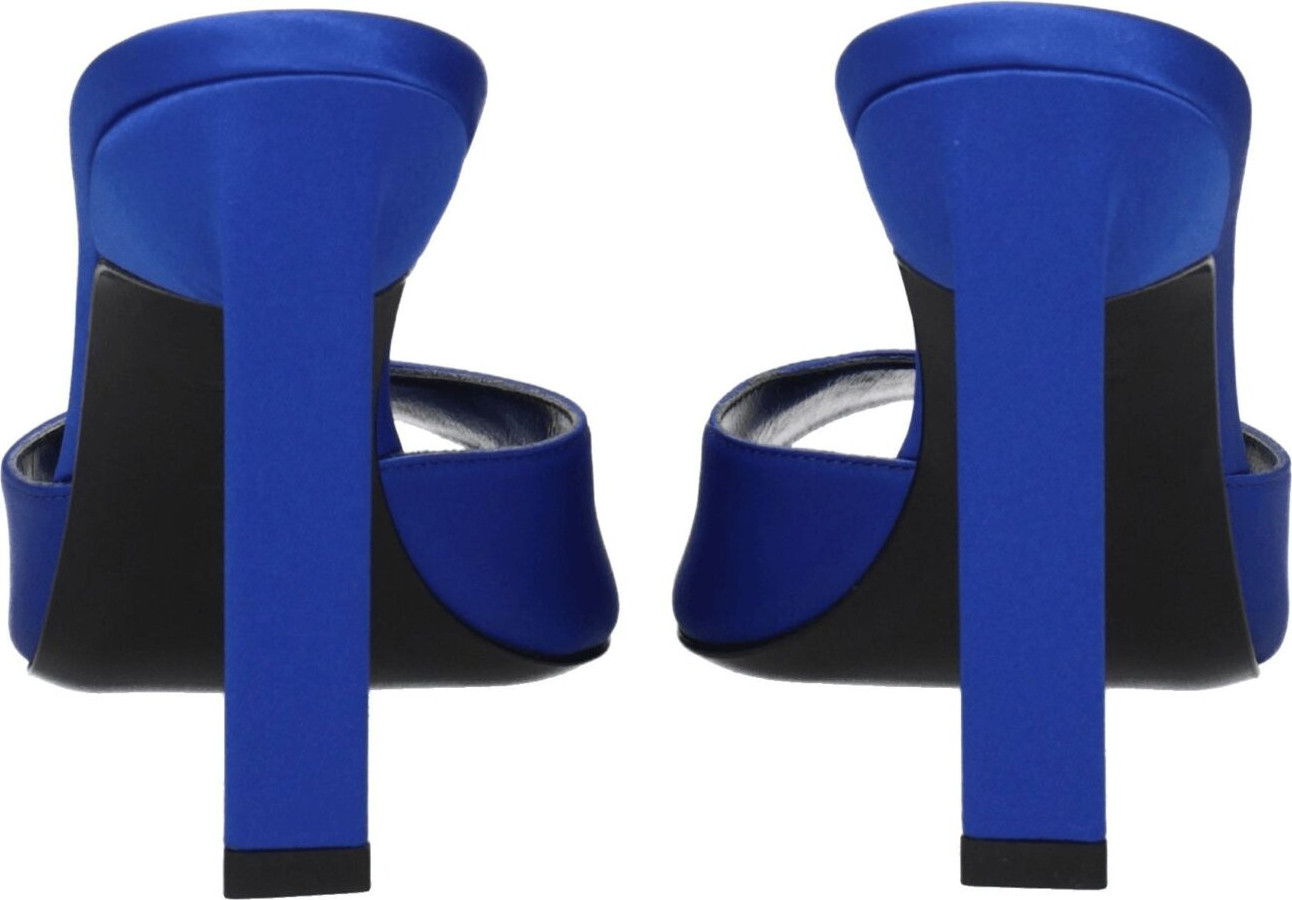 Blue Satin Stiletto Heel Sandals by The Attico