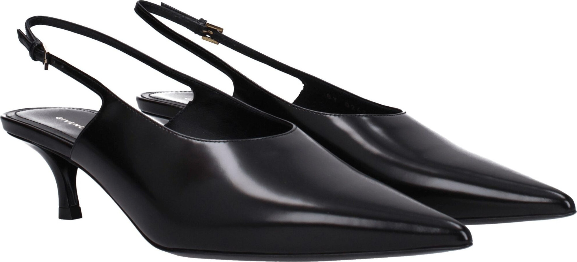 Black Leather Mid Heel Pumps Givenchy