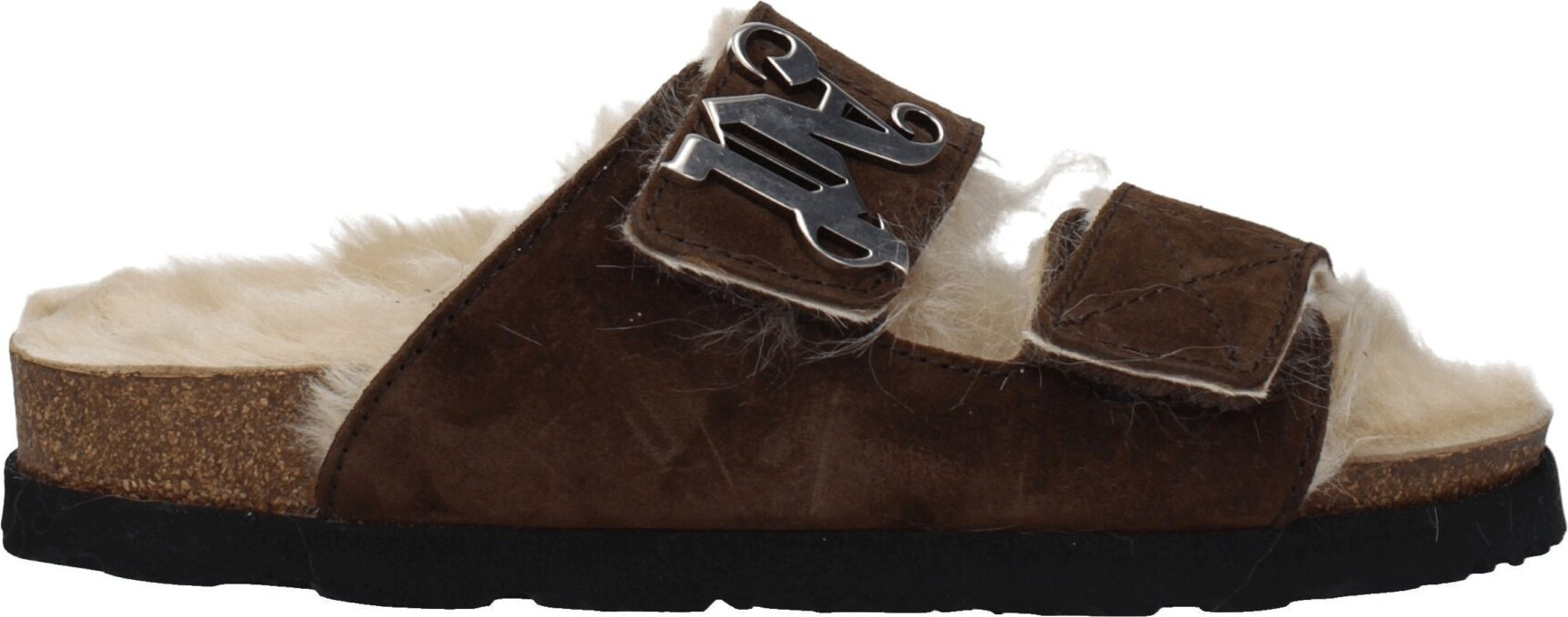 Brown Leather Slippers Palm Angels