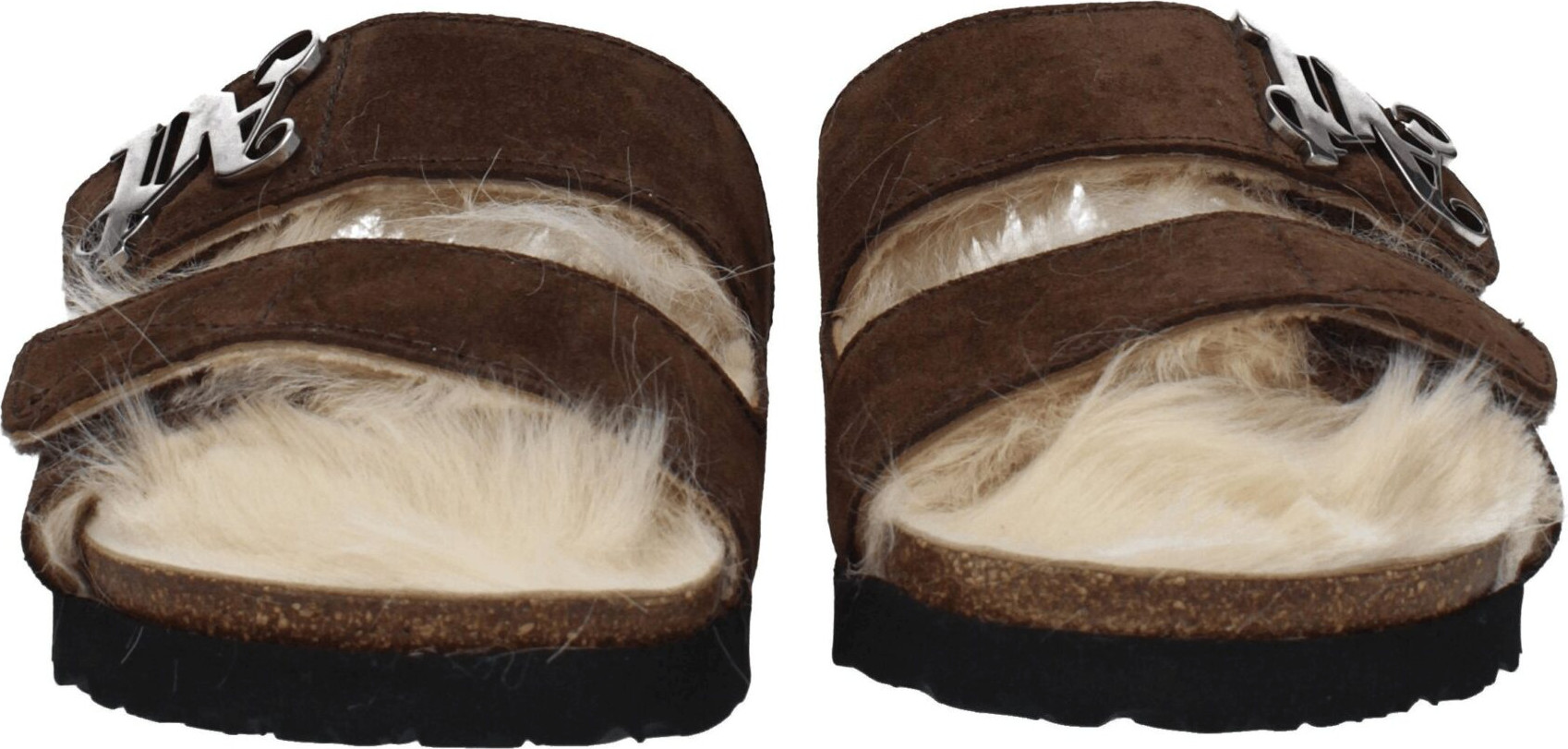 Brown Leather Slippers Palm Angels