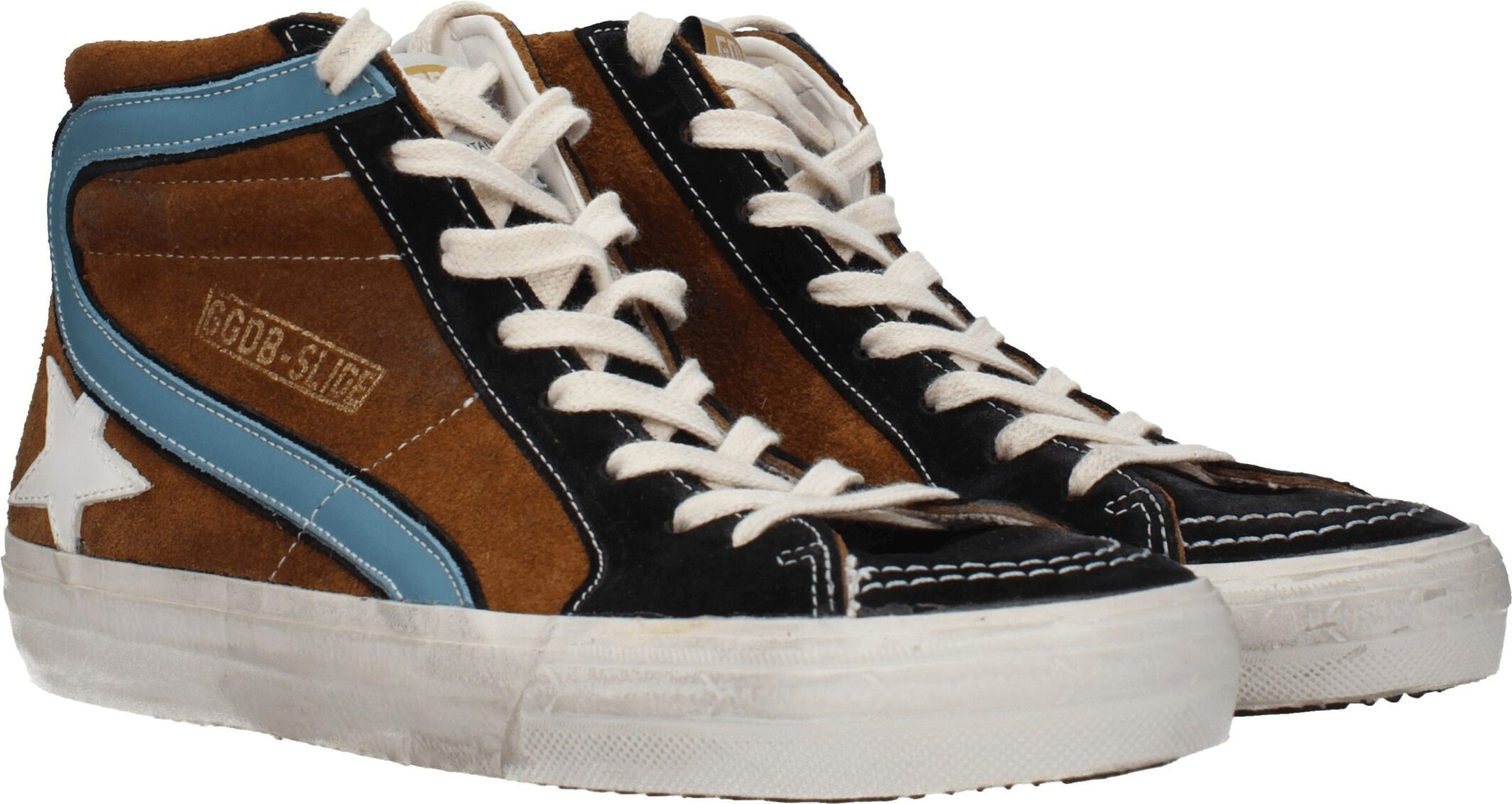 Кроссовки Golden Goose с высоким голенищем из коричневой кожи