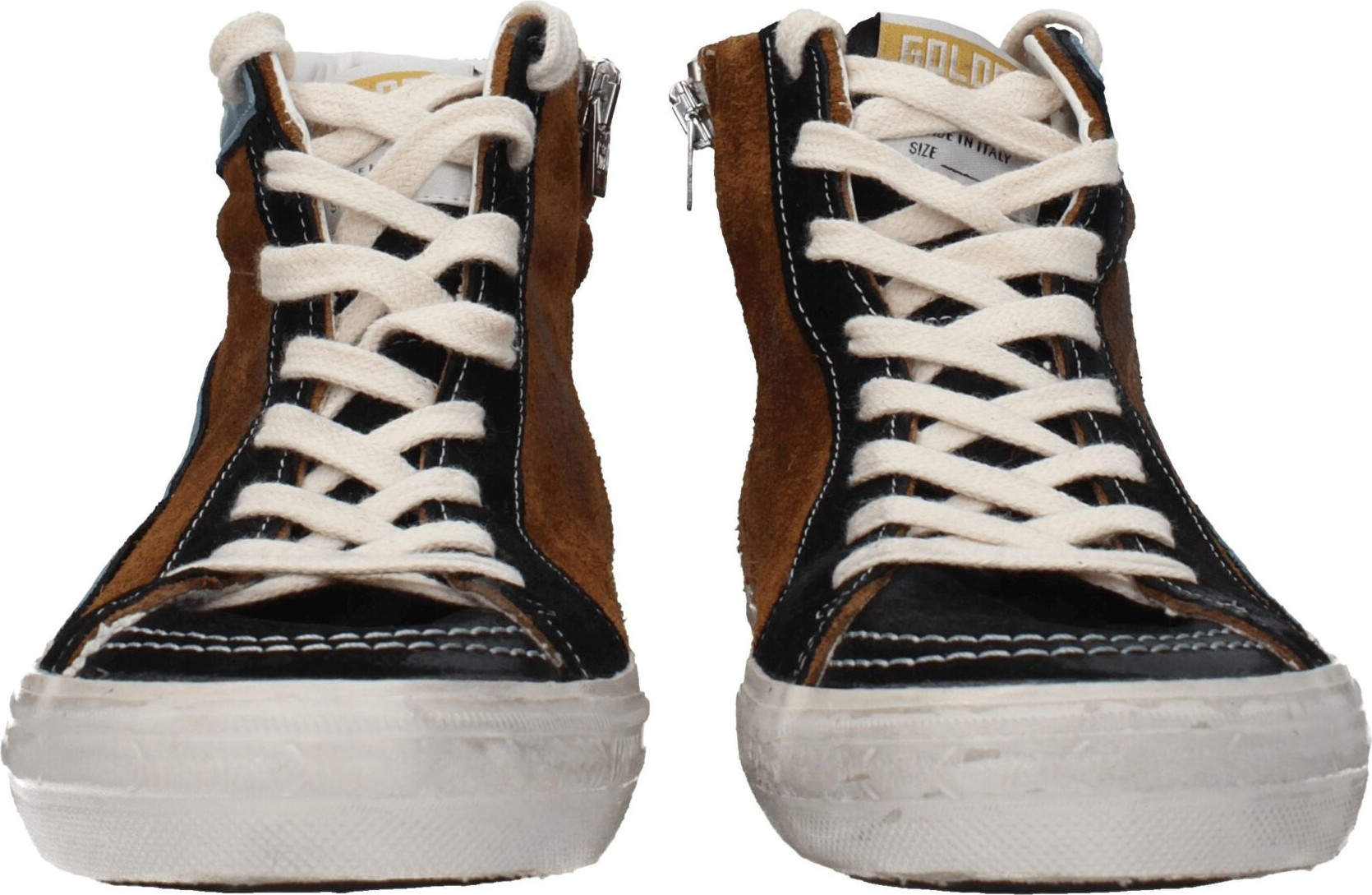 Кроссовки Golden Goose с высоким голенищем из коричневой кожи