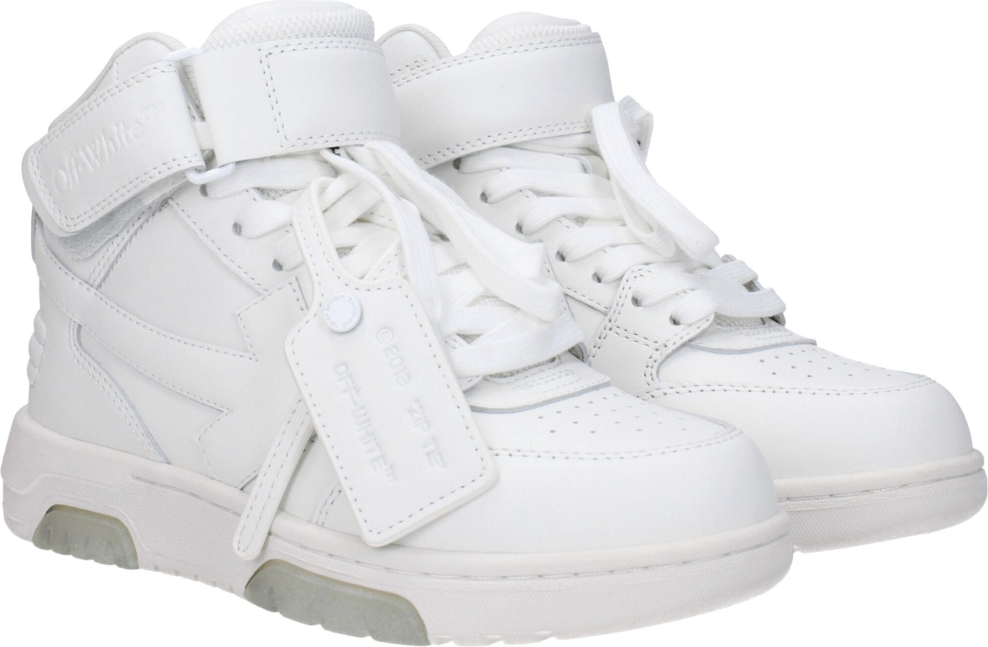 White Leather High Top Sneakers