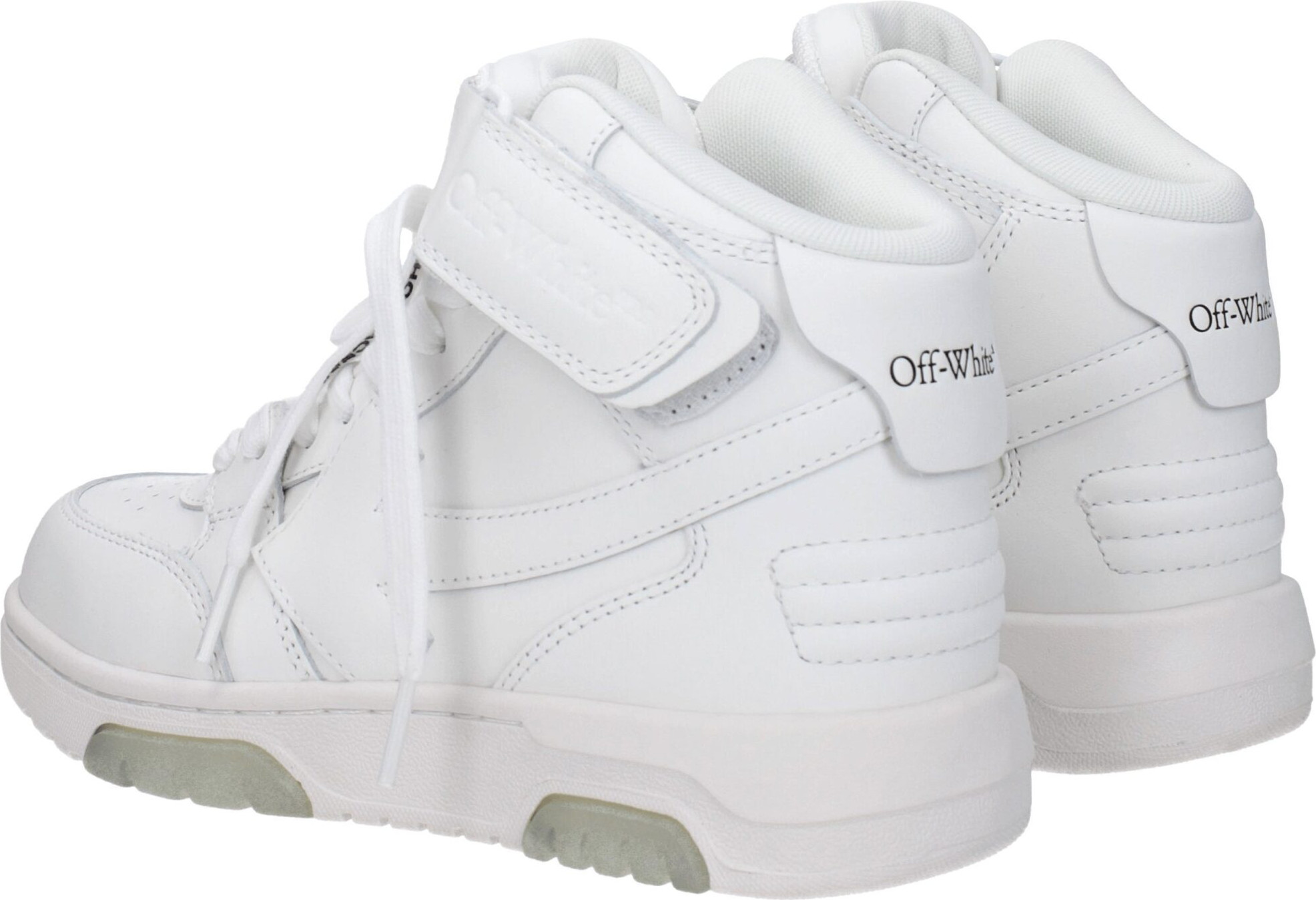 White Leather High Top Sneakers