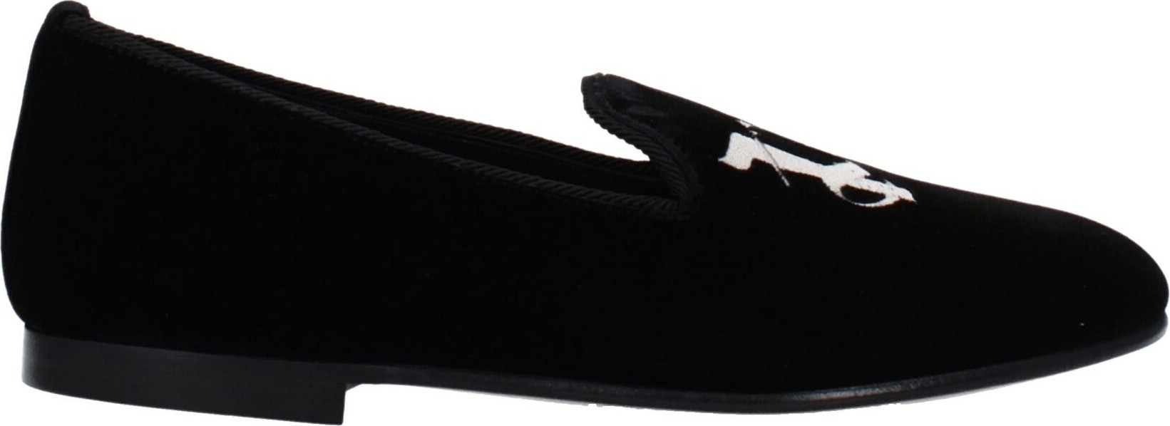 Black Velvet Slip-On Loafers