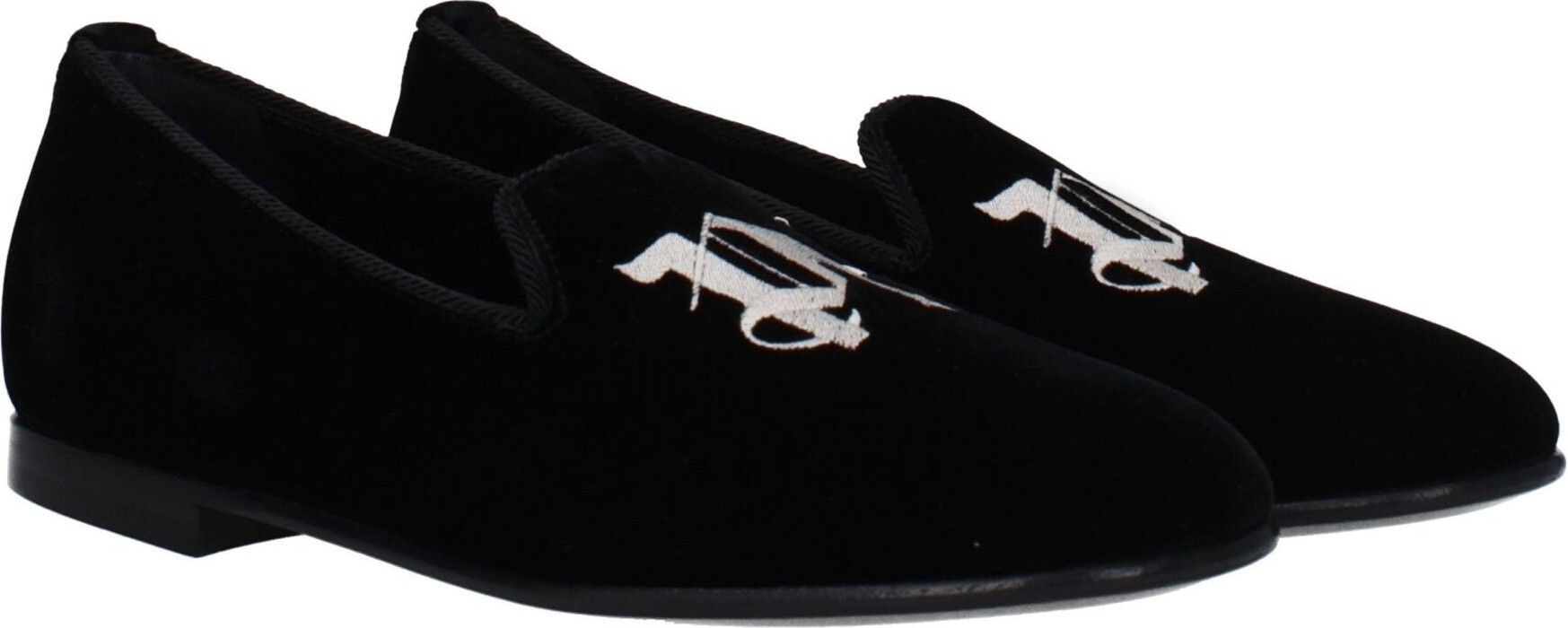 Black Velvet Slip-On Loafers