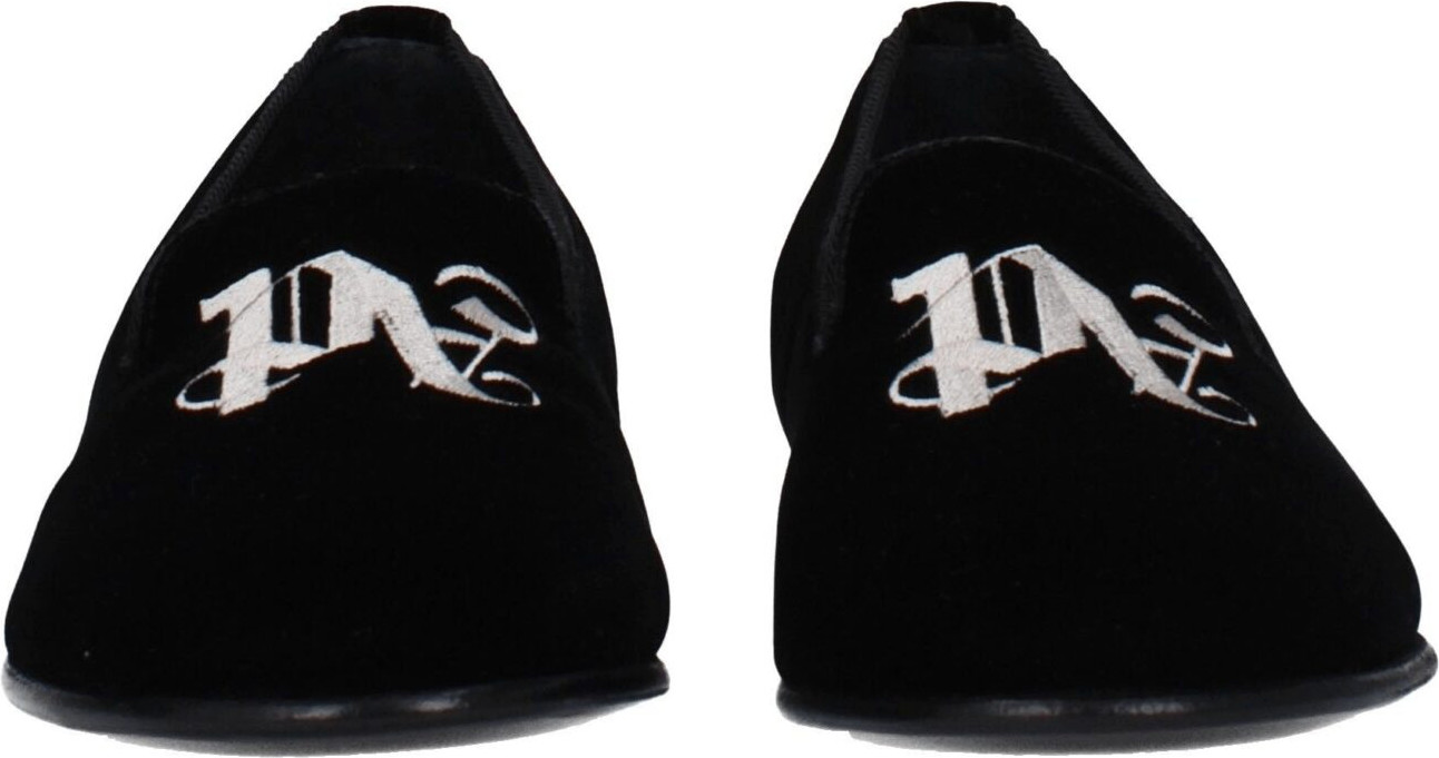 Black Velvet Slip-On Loafers