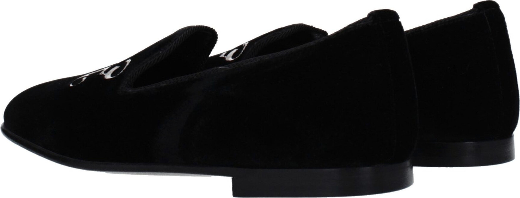 Black Velvet Slip-On Loafers