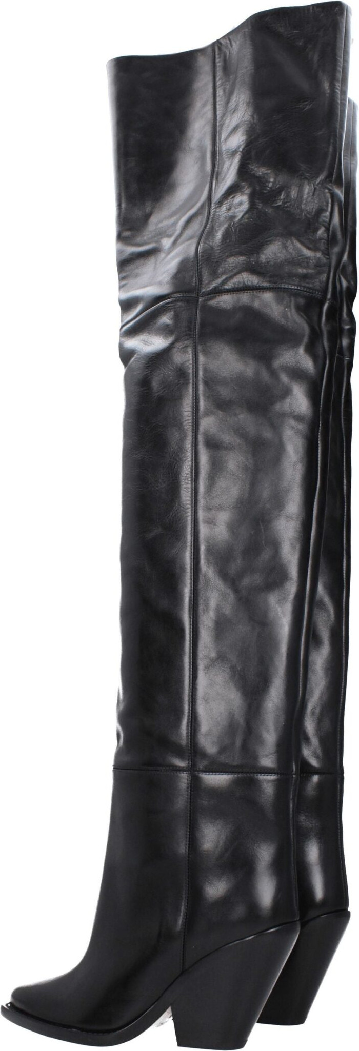 Black Leather Over The Knee Boots