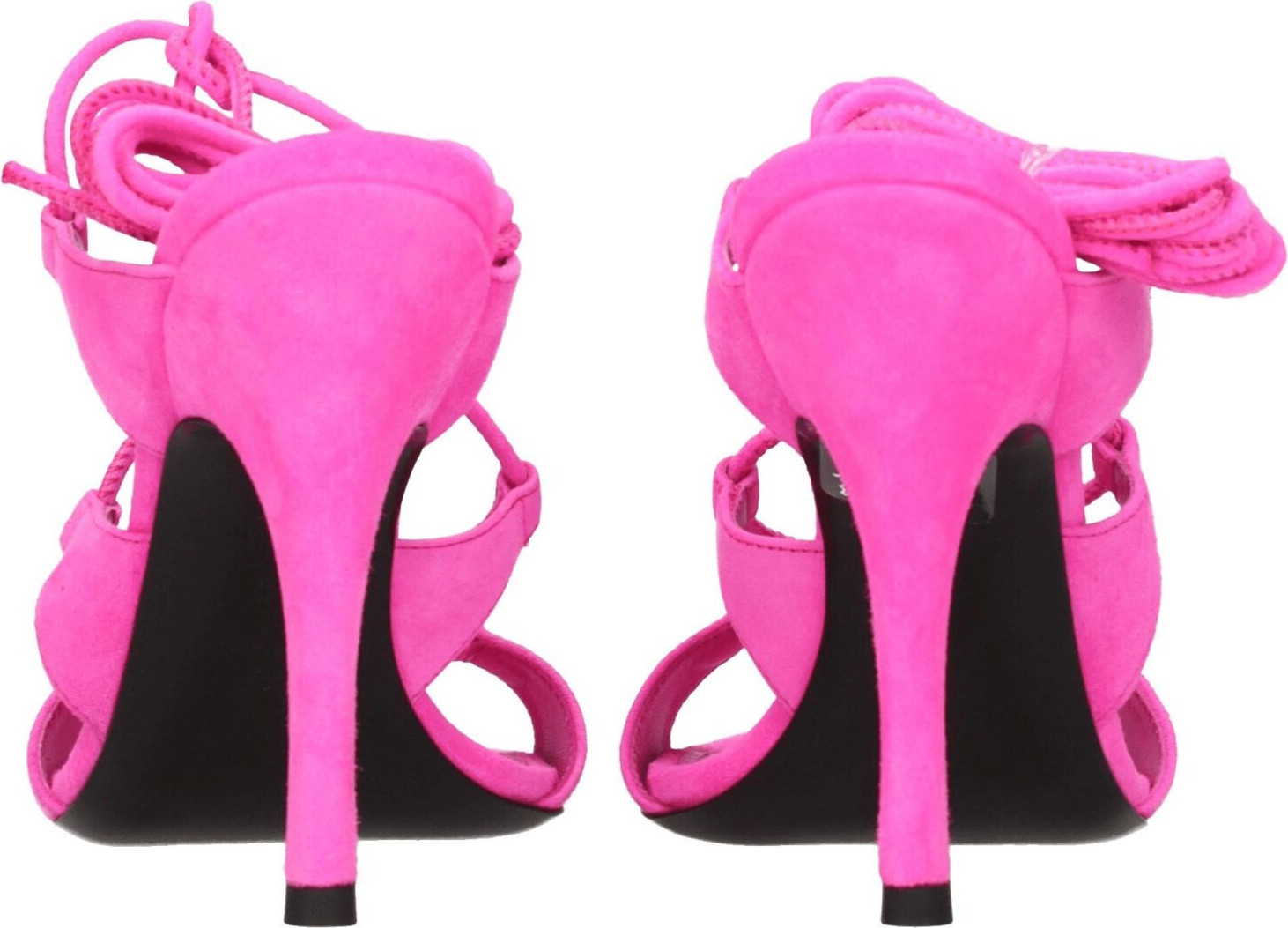 Pink Leather Stiletto Heel Sandals
