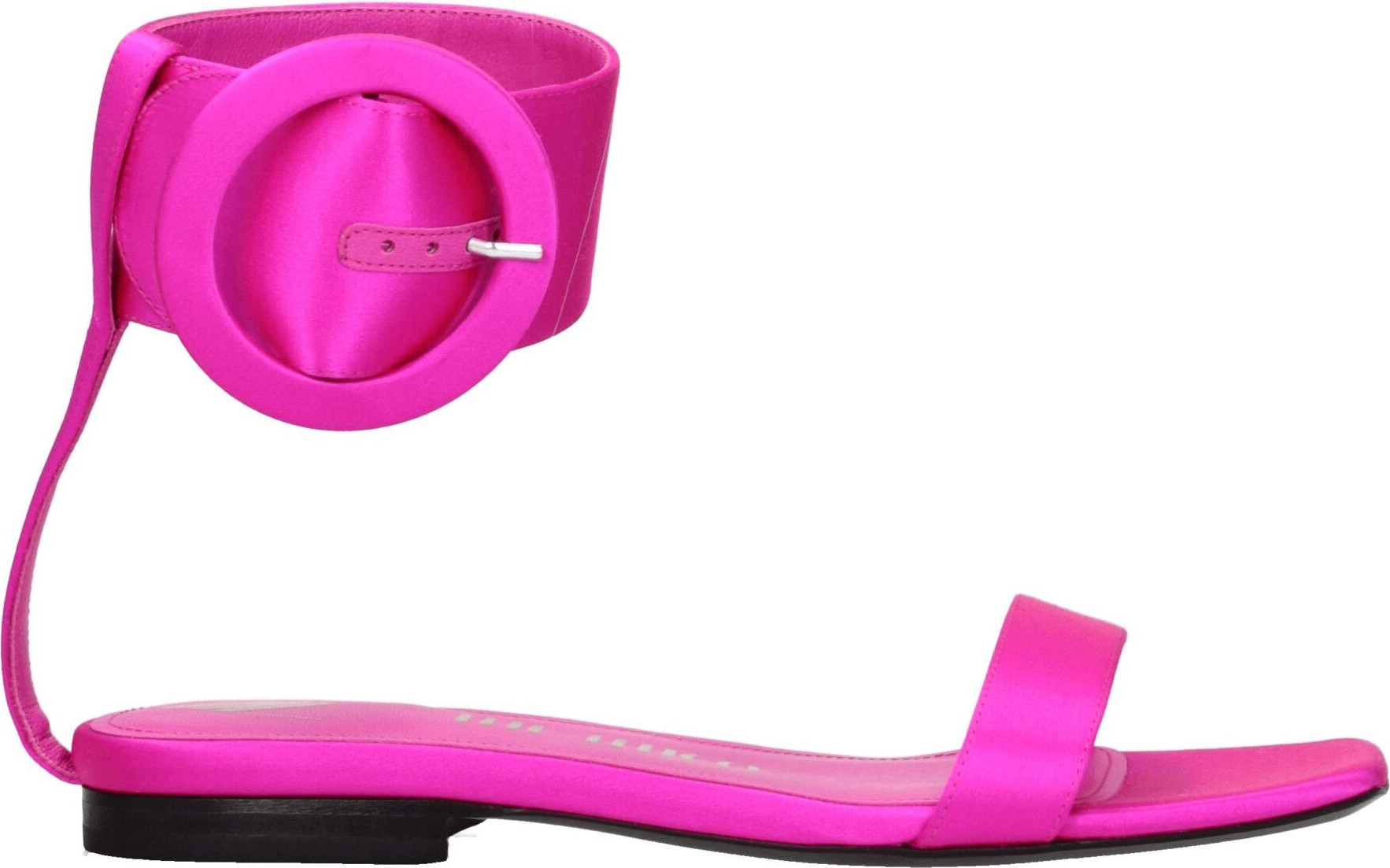 Pink Satin Flat Sandals