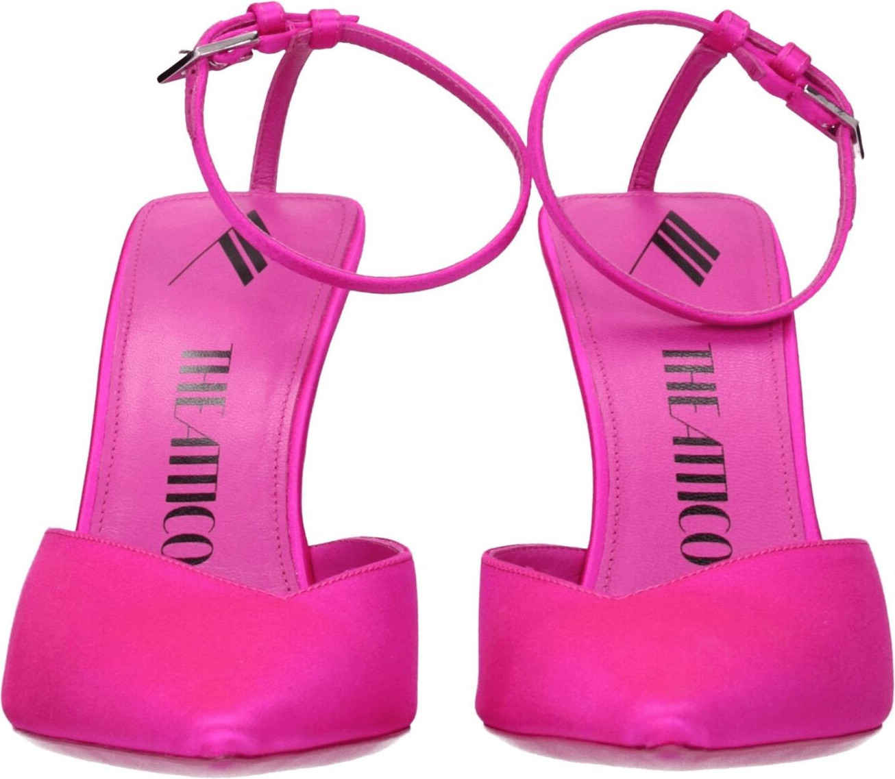Pink Satin Stiletto Heel Sandals by The Attico