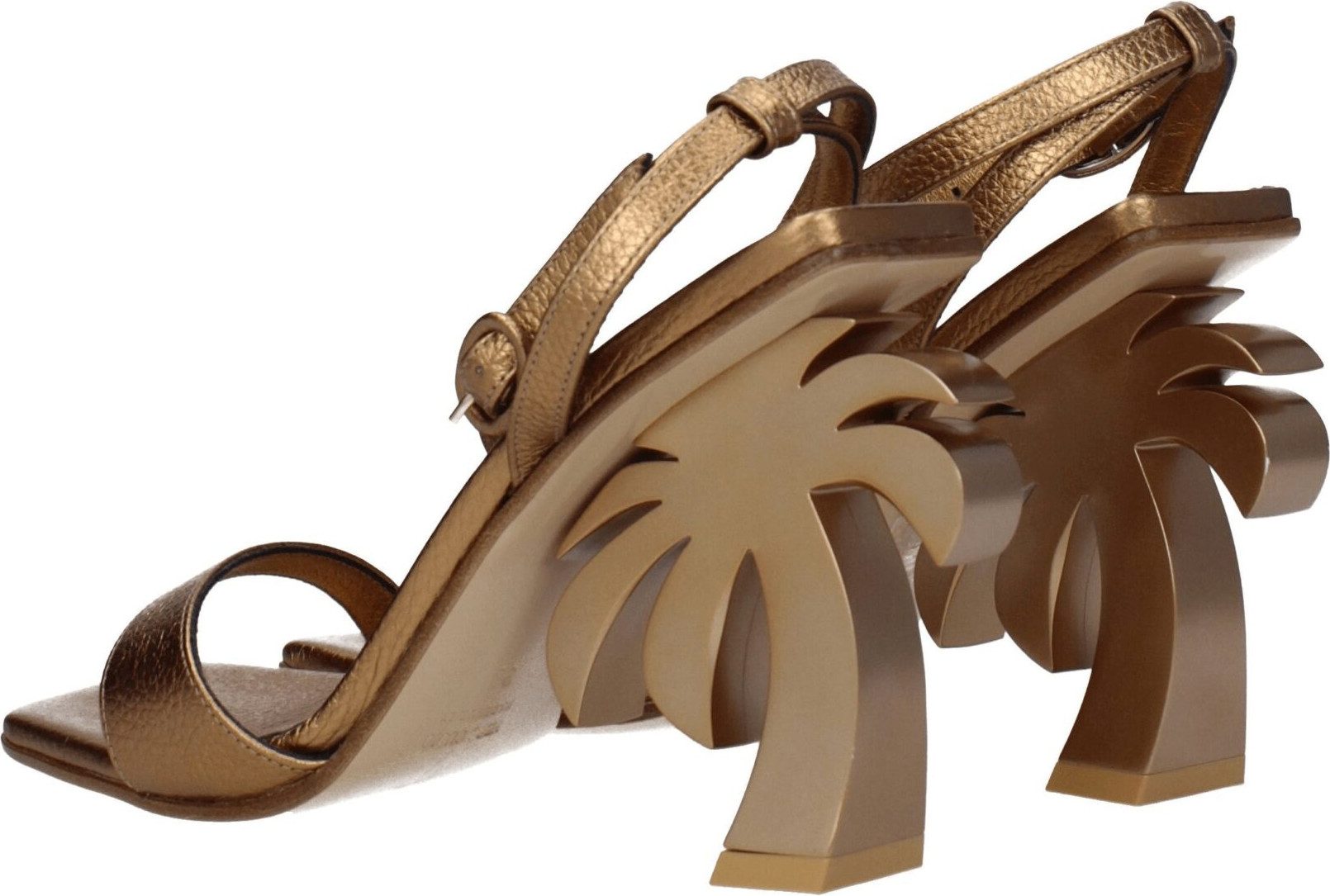 Босоножки Palm Angels из золотой кожи на платформе