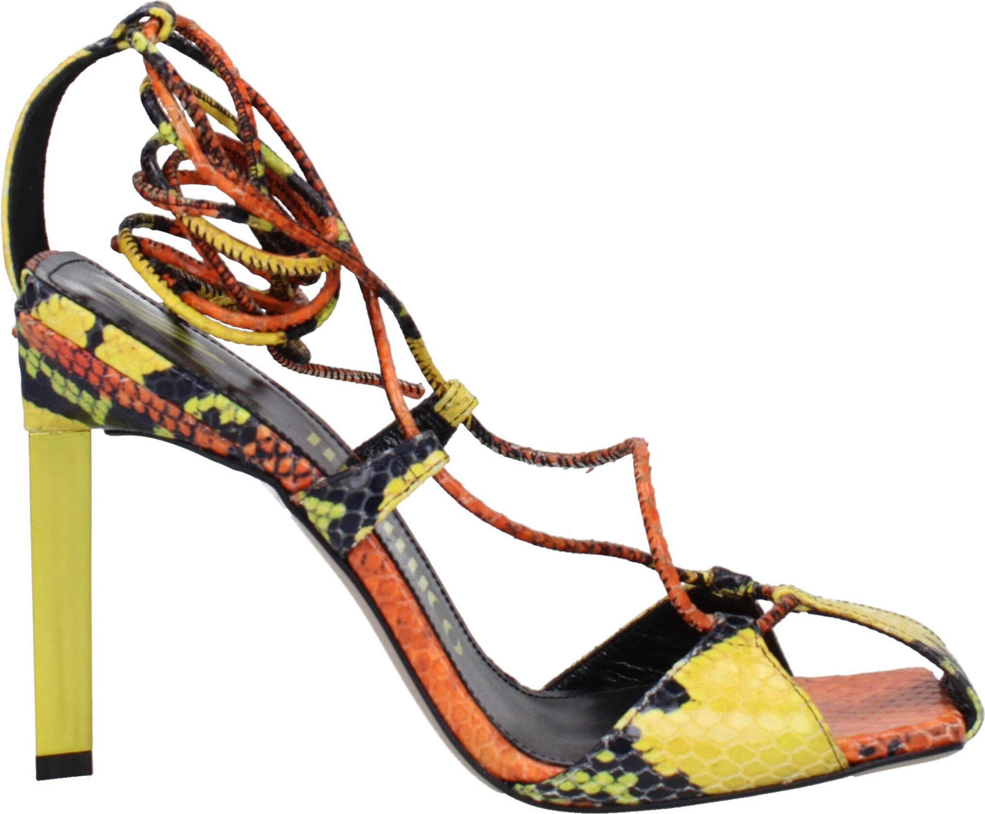 Orange Leather Stiletto Heel Sandals by The Attico