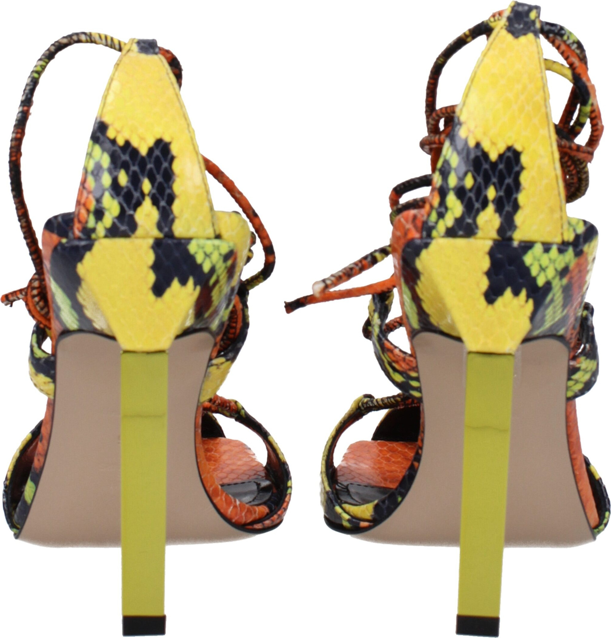 Orange Leather Stiletto Heel Sandals by The Attico