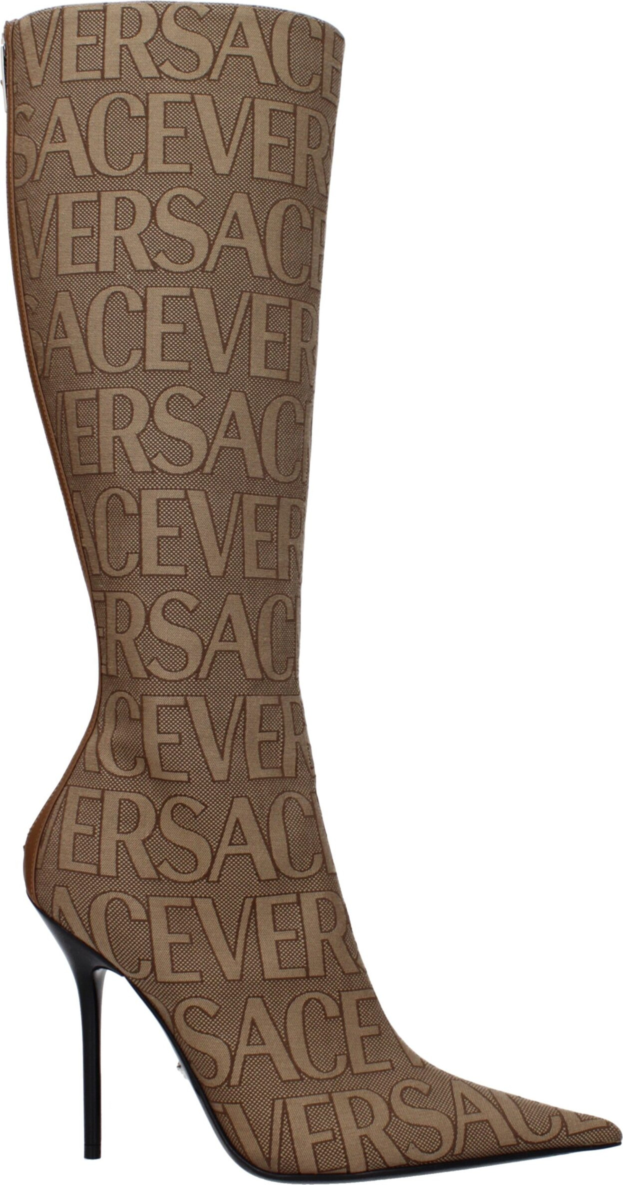 Бежевые текстильные ботинки Versace
