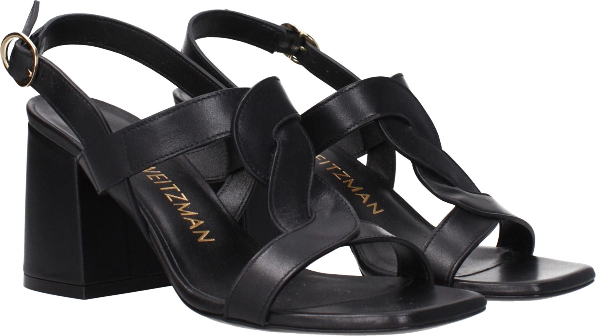 Босоножки на платформе из черной кожи Stuart Weitzman