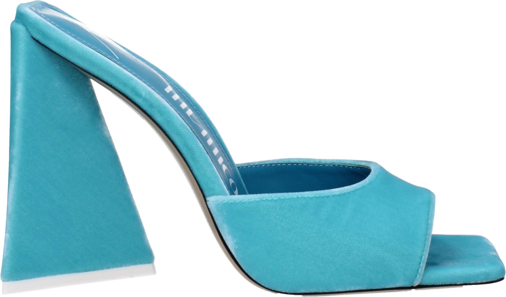 Light Blue Velvet Platform Sandals