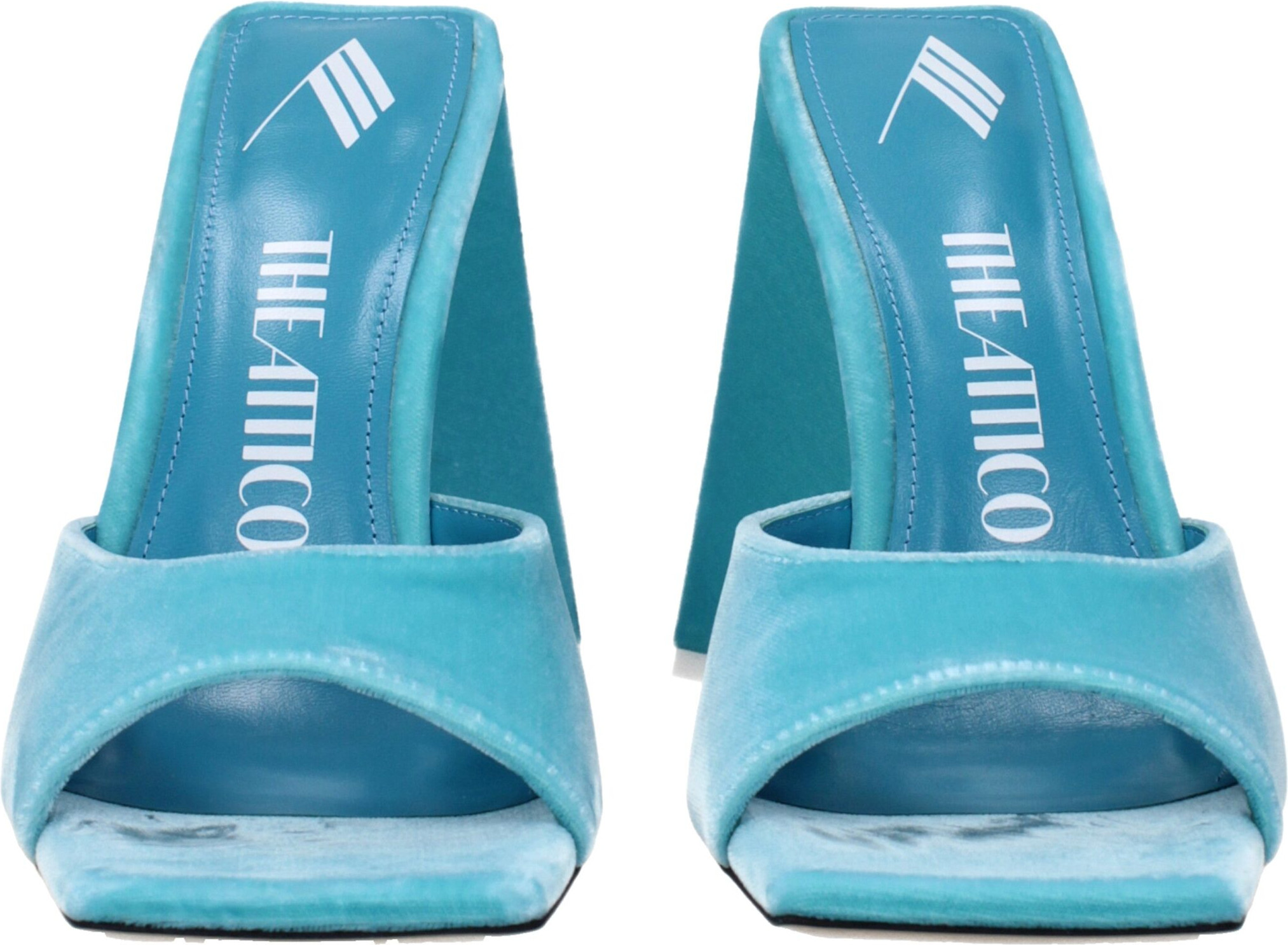 Light Blue Velvet Platform Sandals