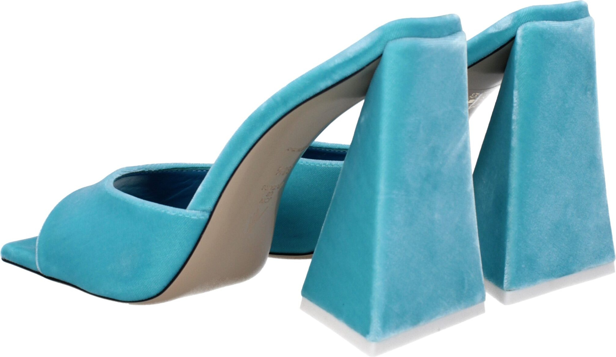 Light Blue Velvet Platform Sandals