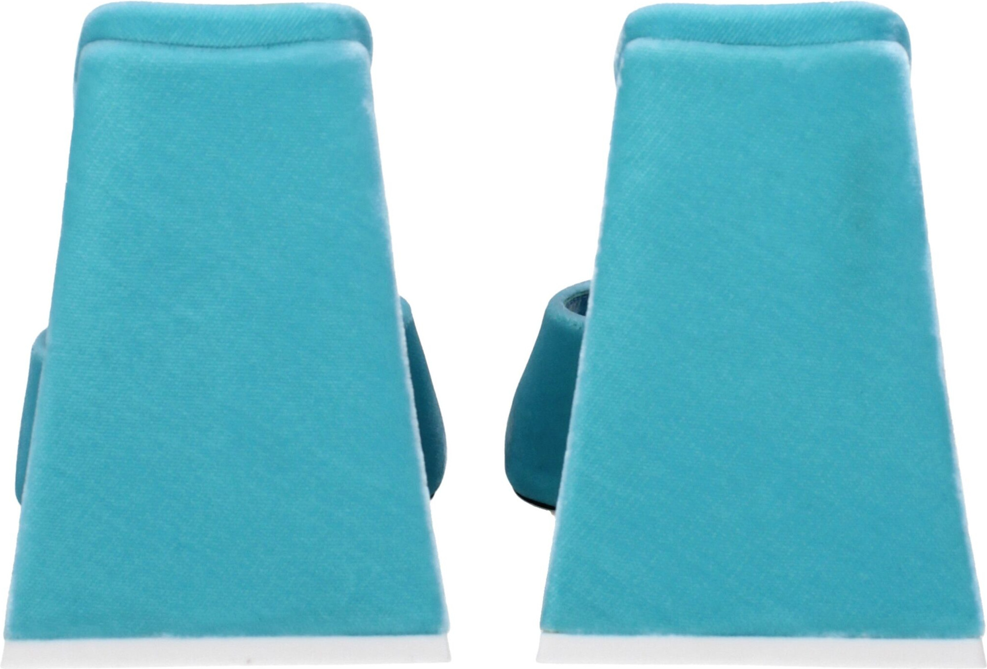 Light Blue Velvet Platform Sandals