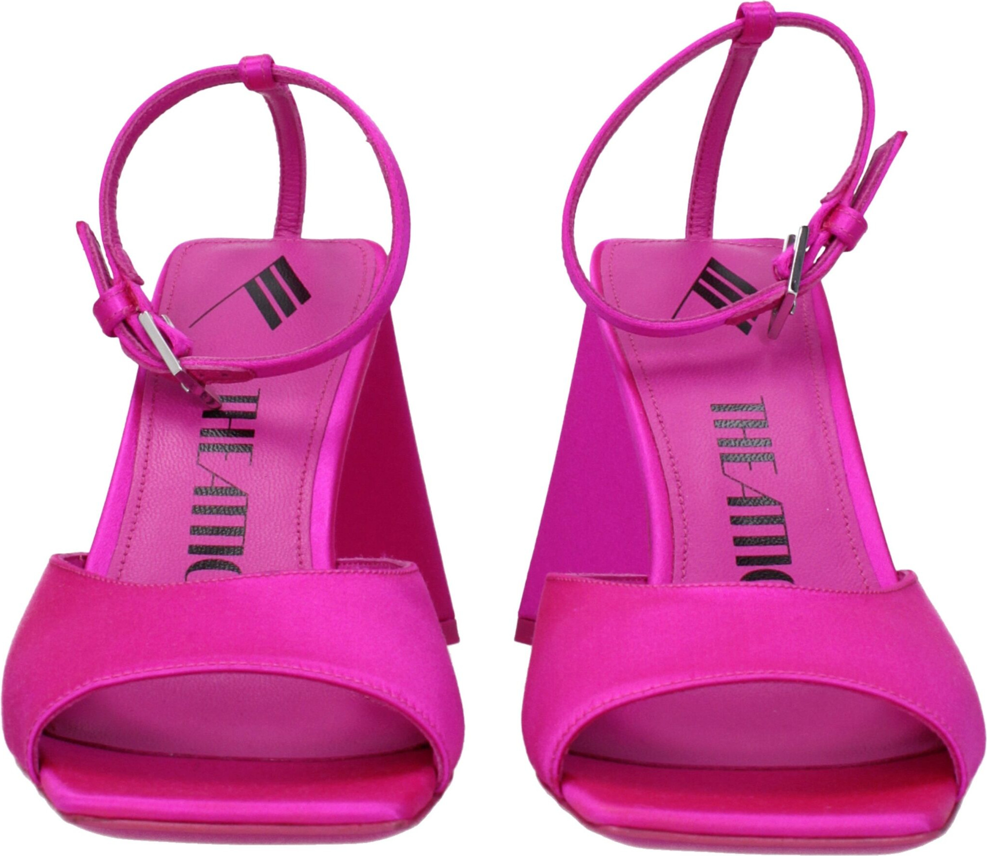 Pink Satin Stiletto Heel Sandals by The Attico