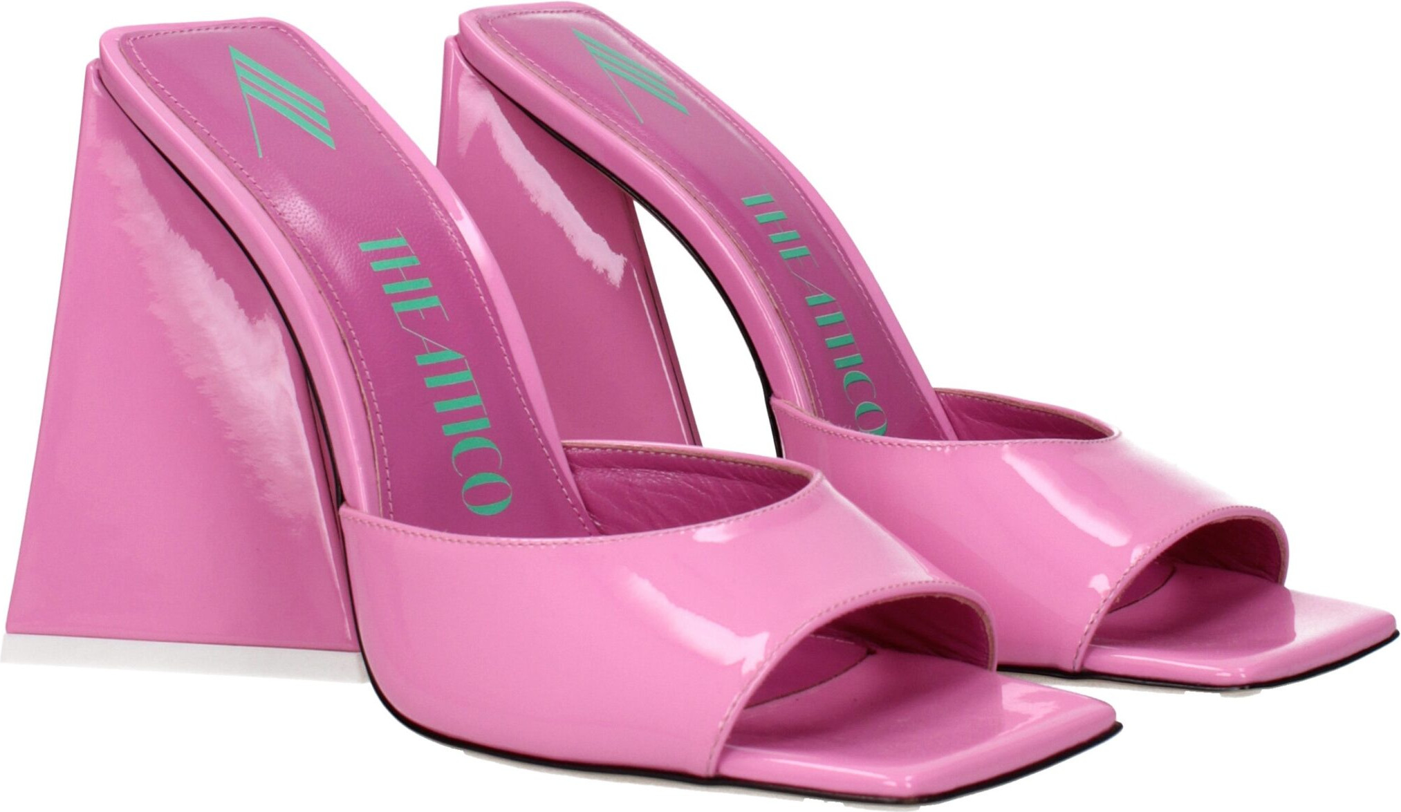 The Attico Pink Patent Platform Sandal