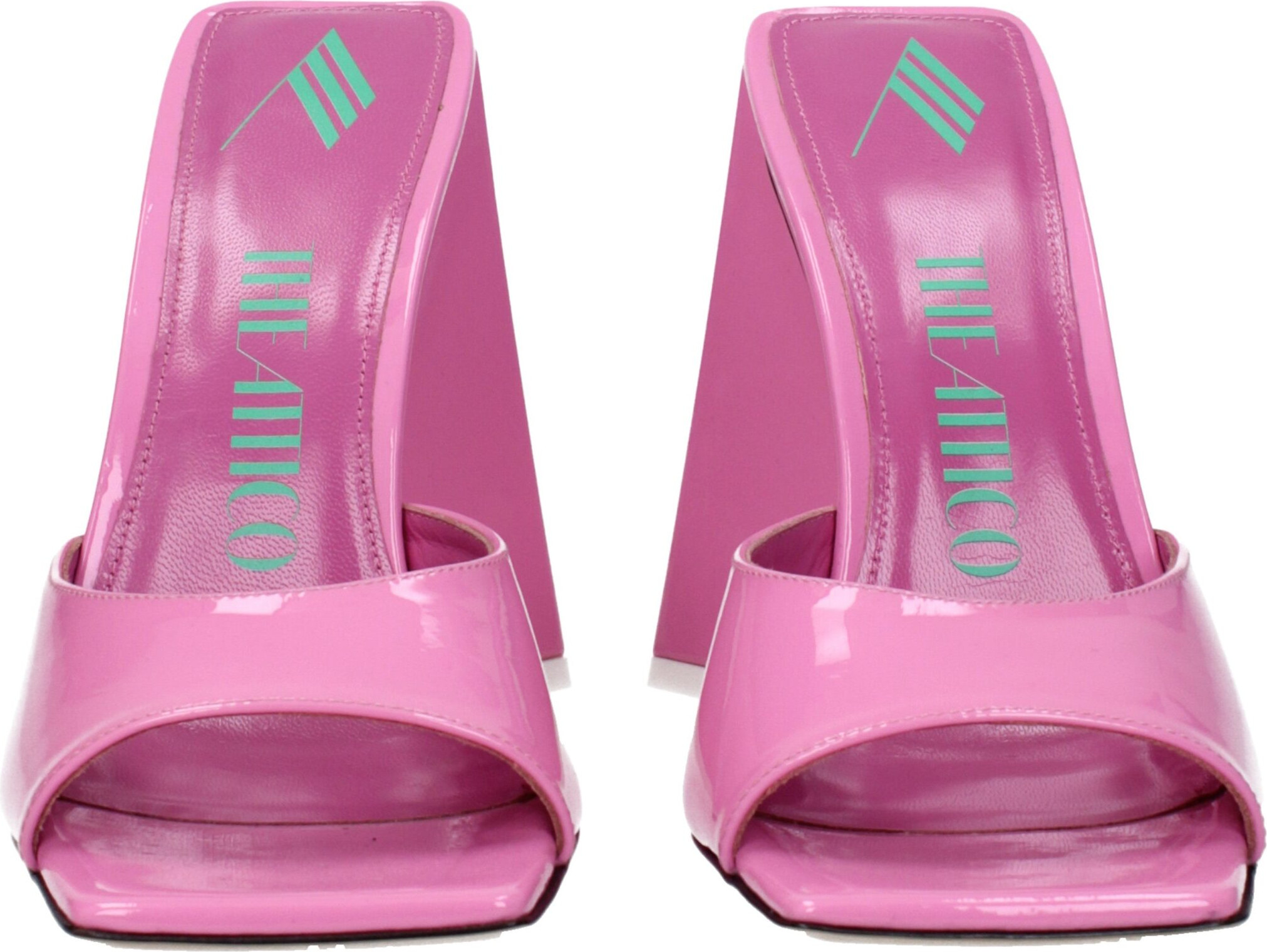 The Attico Pink Patent Platform Sandal