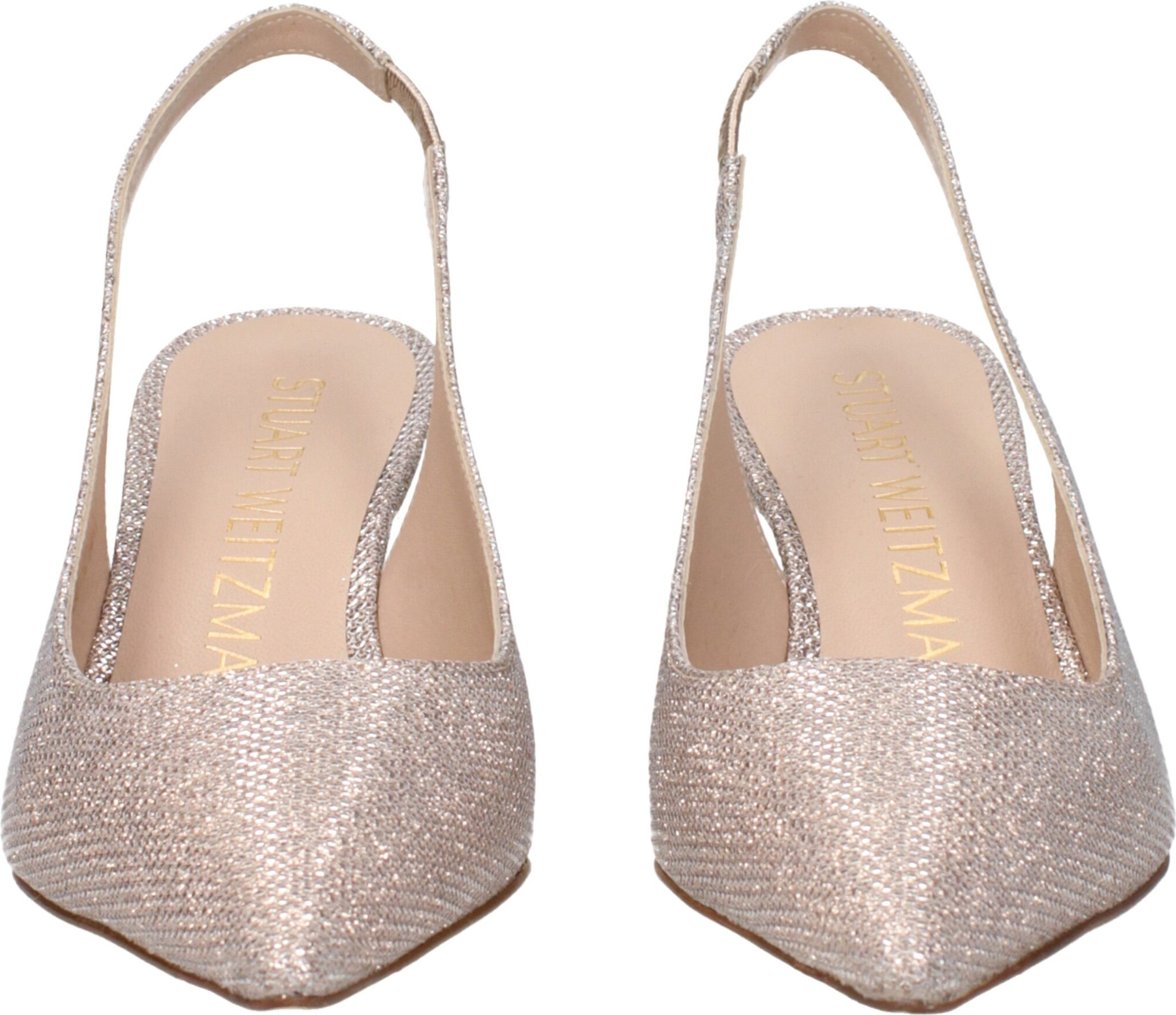 Stuart Weitzman pusilari pushti matodan tikilgan poshnalli tuflilari