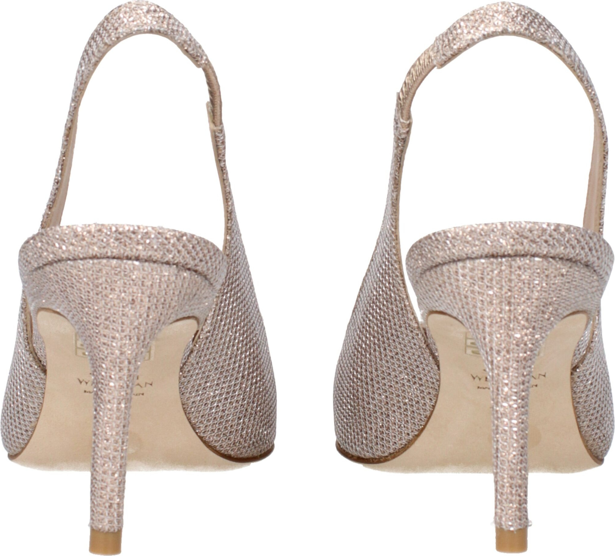Stuart Weitzman pusilari pushti matodan tikilgan poshnalli tuflilari