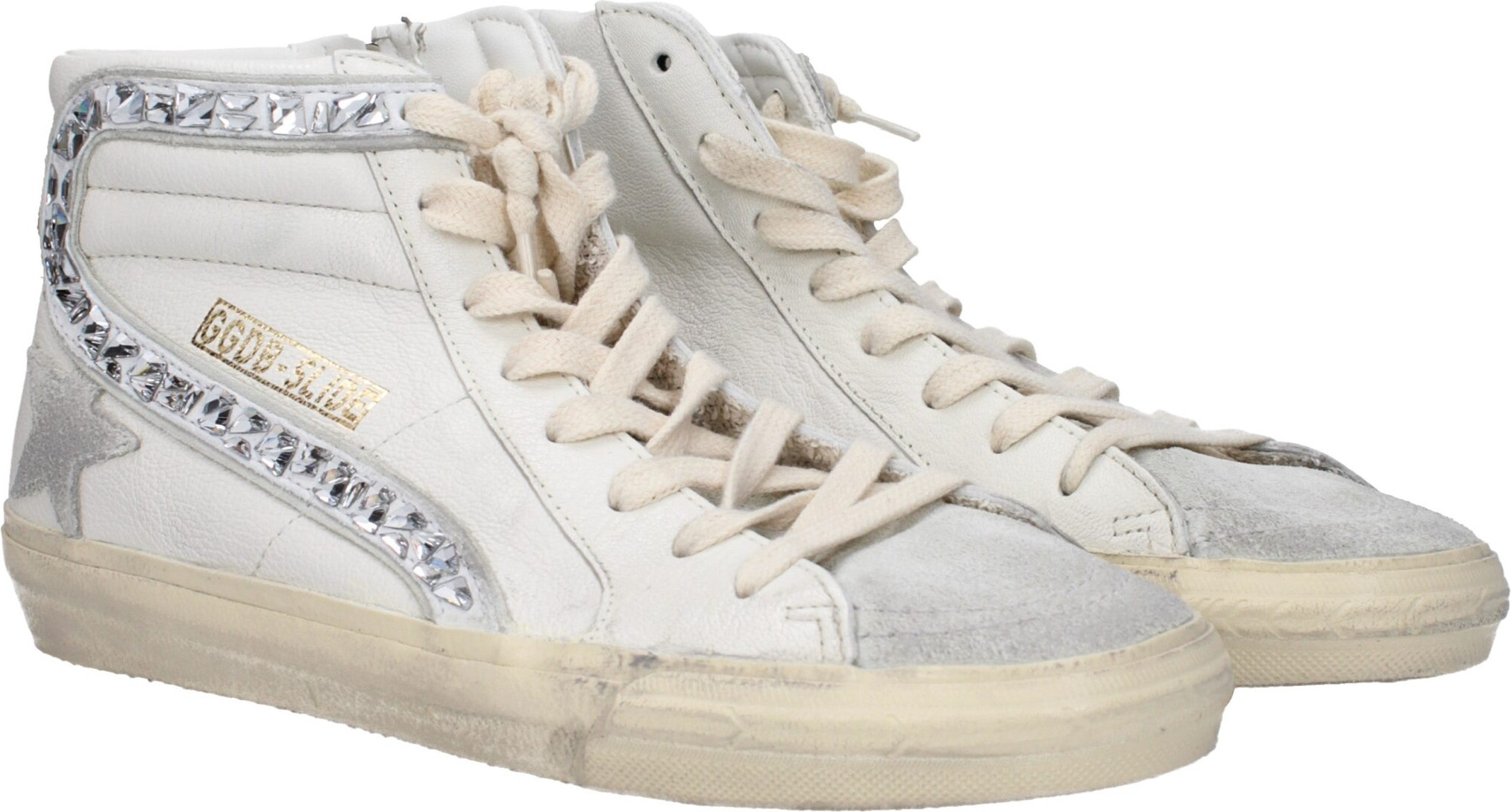 Кроссовки Golden Goose из белой кожи высокие