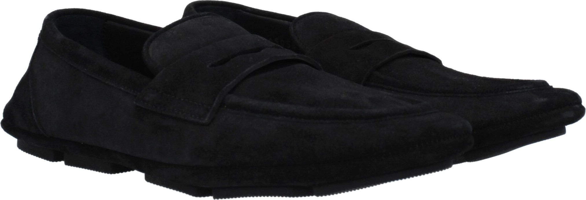 Dolce & Gabbana qora charm slip-on loshka poyabzali