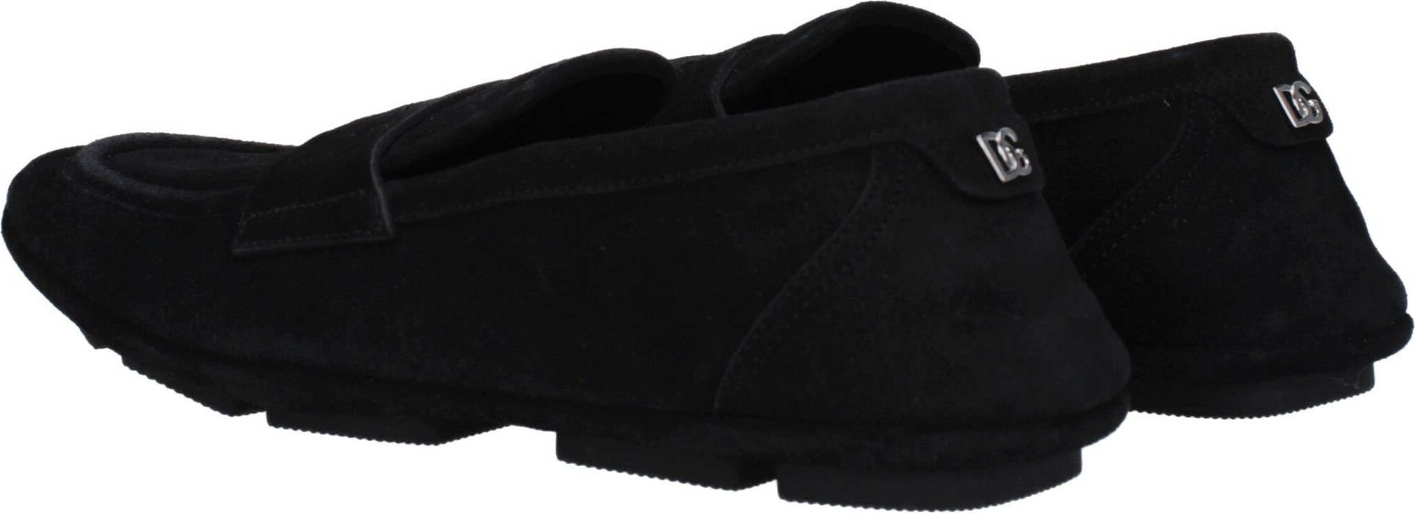 Dolce & Gabbana qora charm slip-on loshka poyabzali