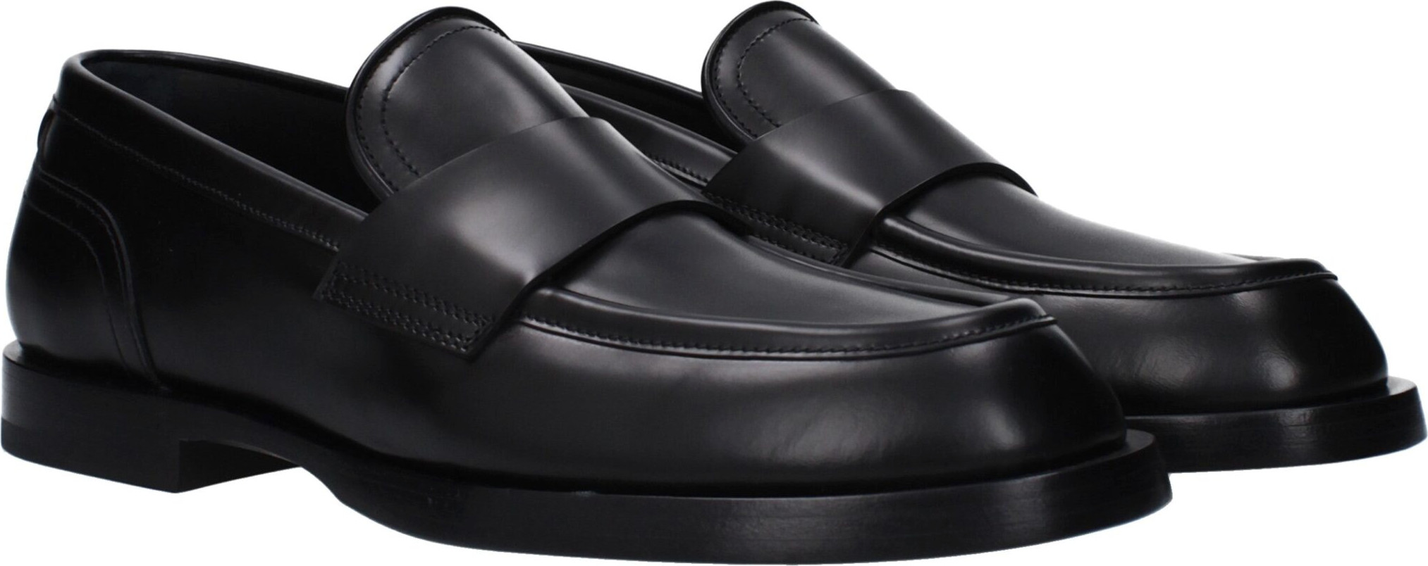Black Leather Slip-On Loafers Dolce & Gabbana