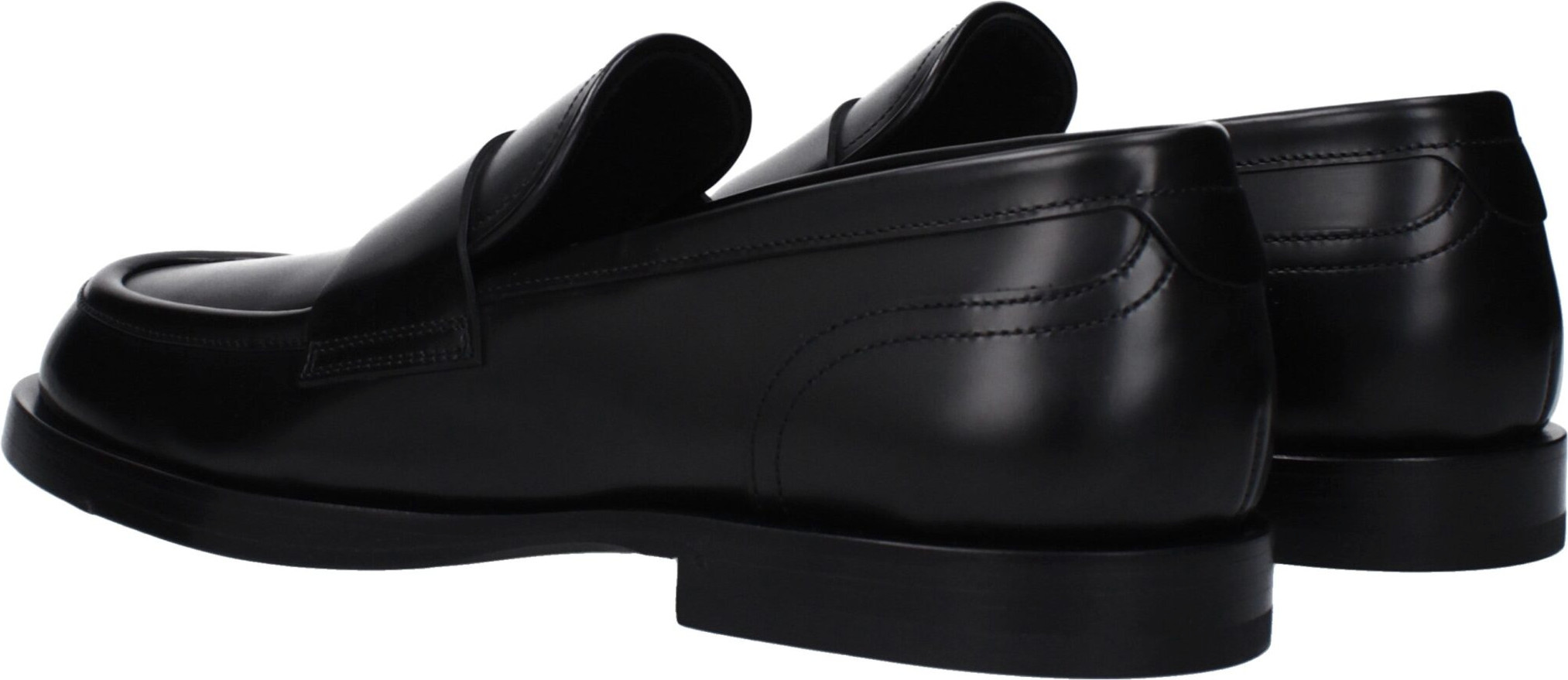 Black Leather Slip-On Loafers Dolce & Gabbana