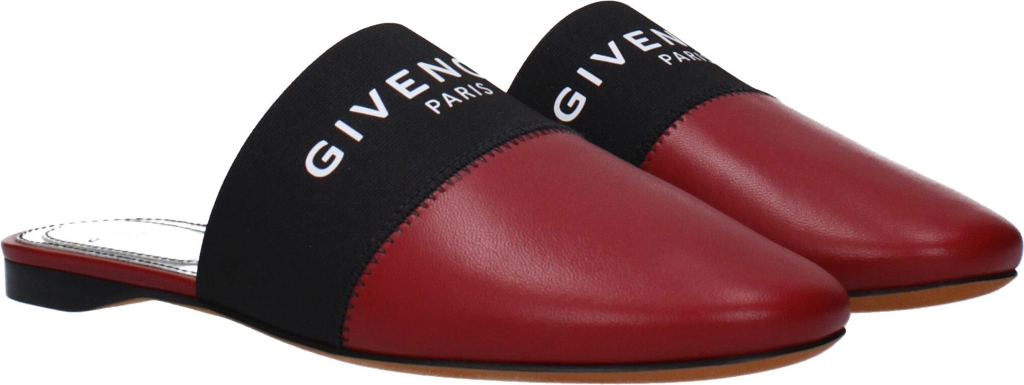 Красные кожаные тапочки Givenchy